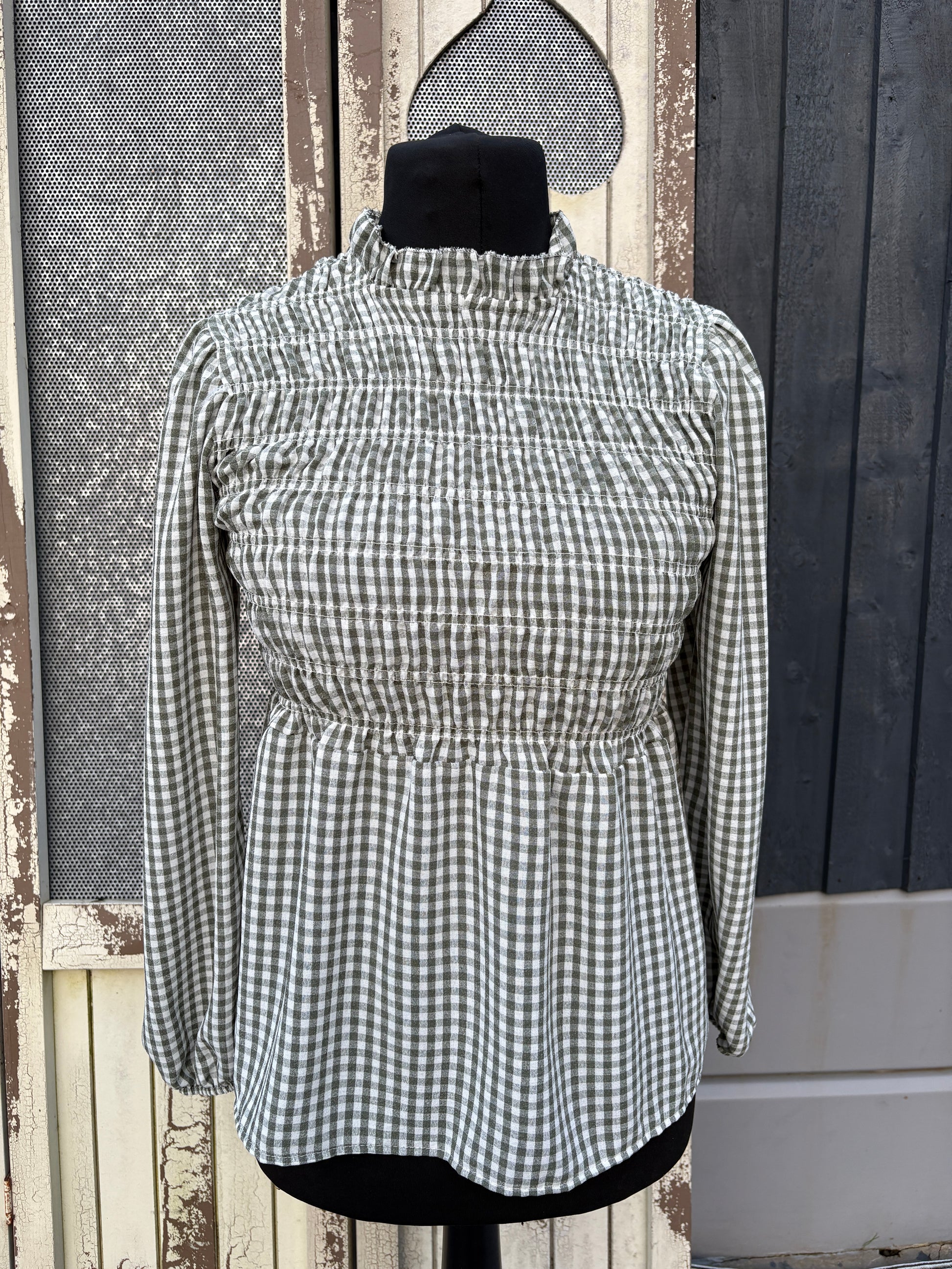 Made in Italy Gingham Blouse