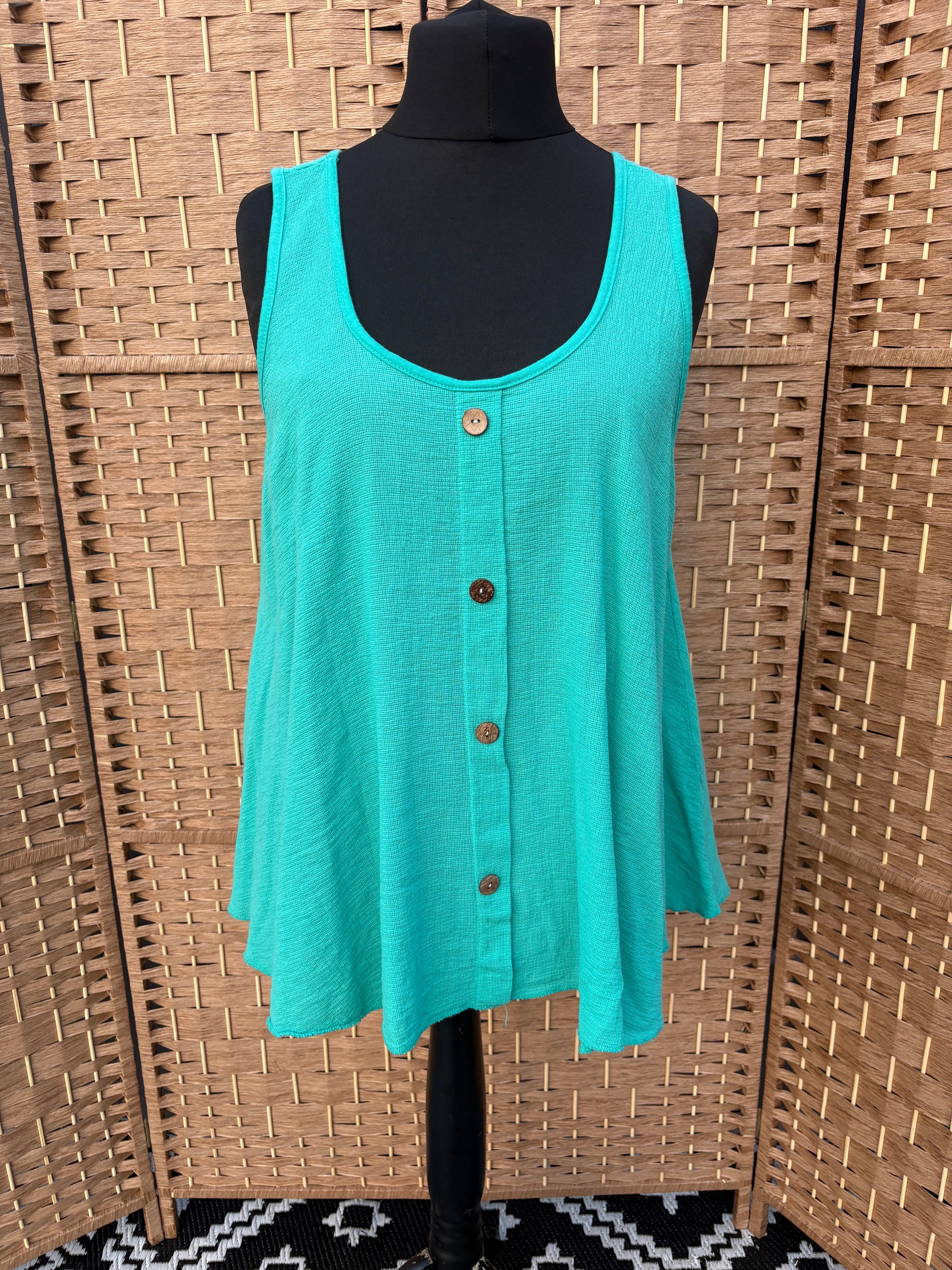 Made in Italy Hopsack Buttoned Vest Various Colours