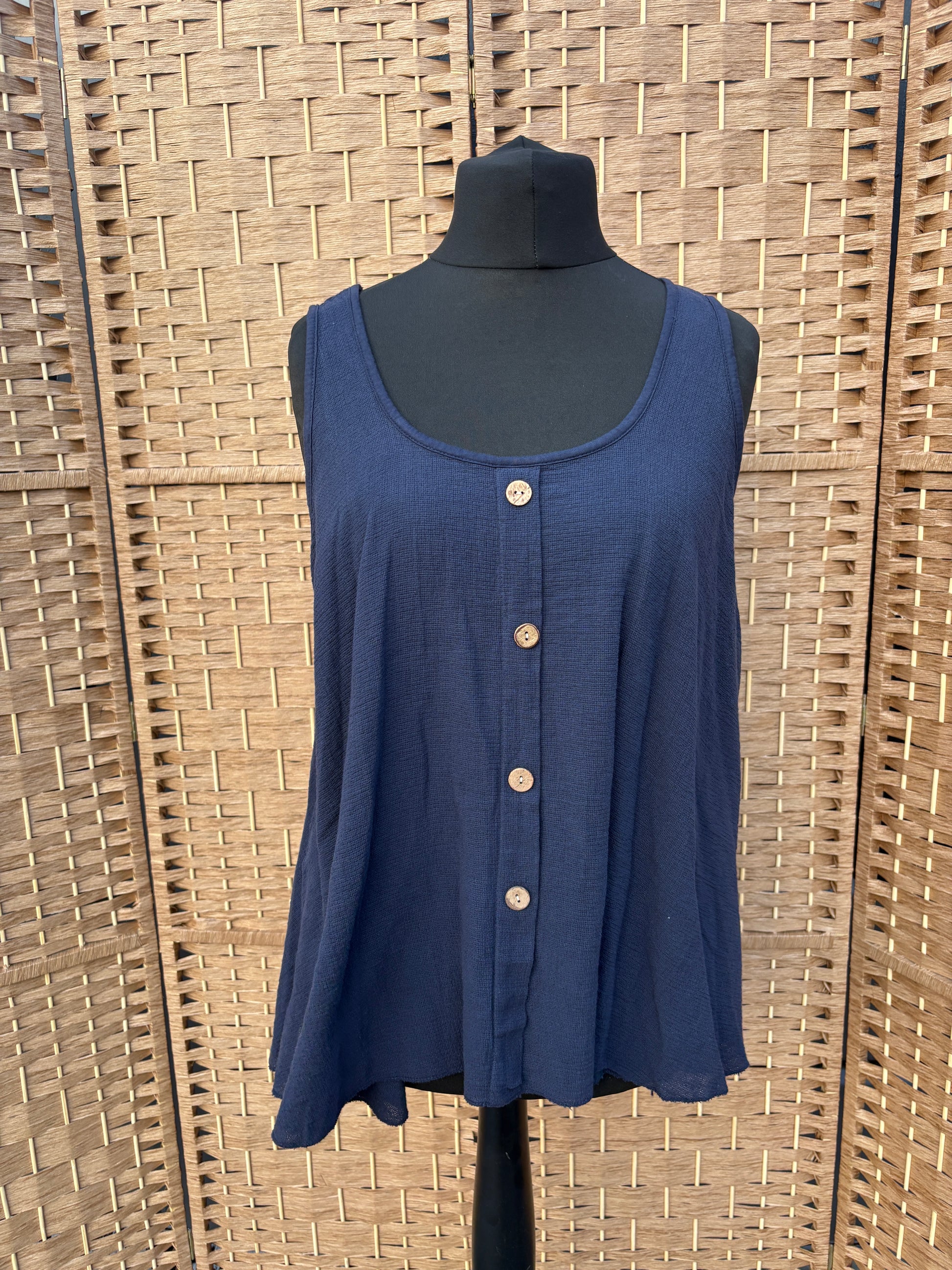 Made in Italy Hopsack Buttoned Vest Various Colours