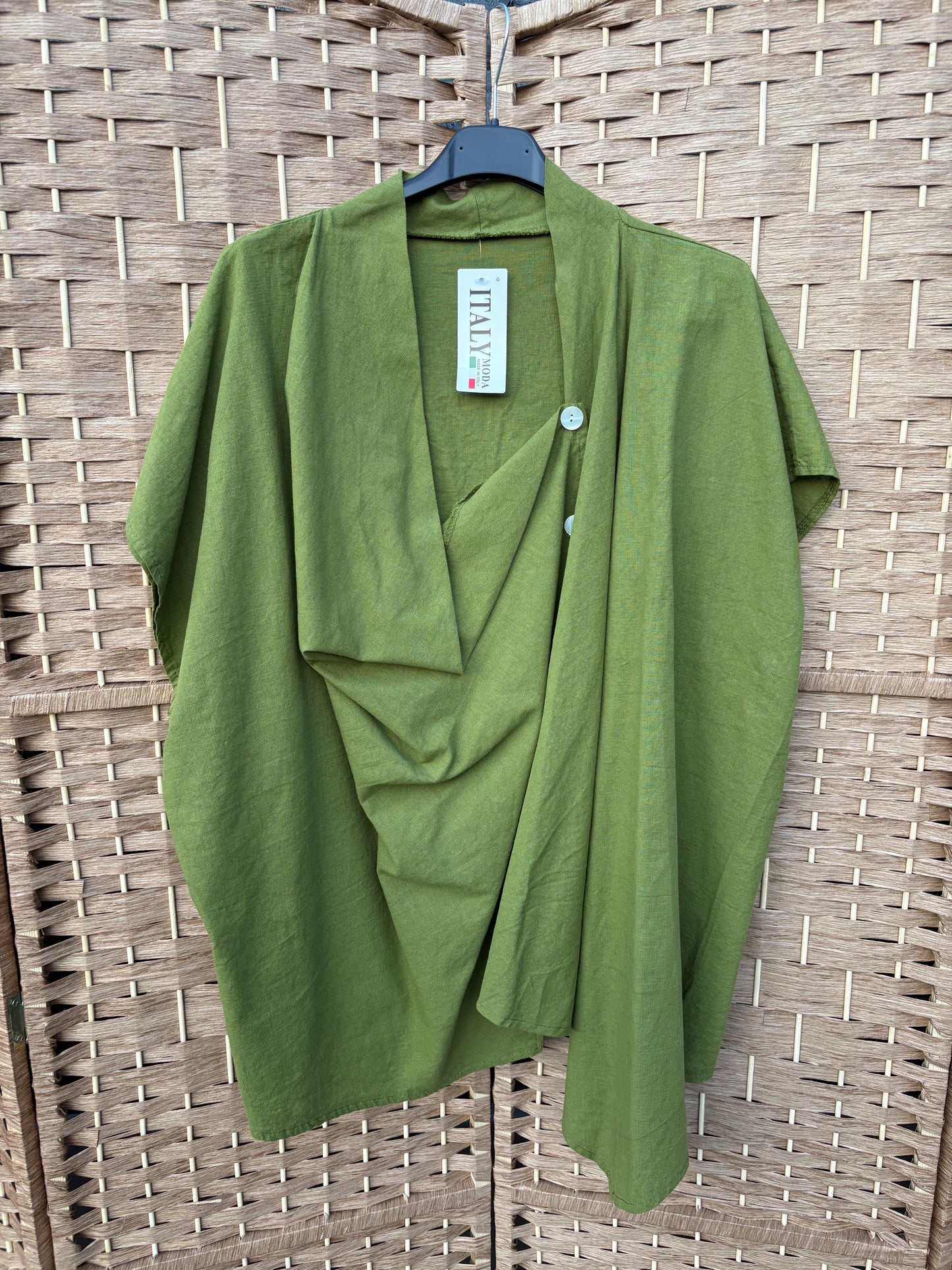 Made in Italy Linen Blend Drape Top Various Colours