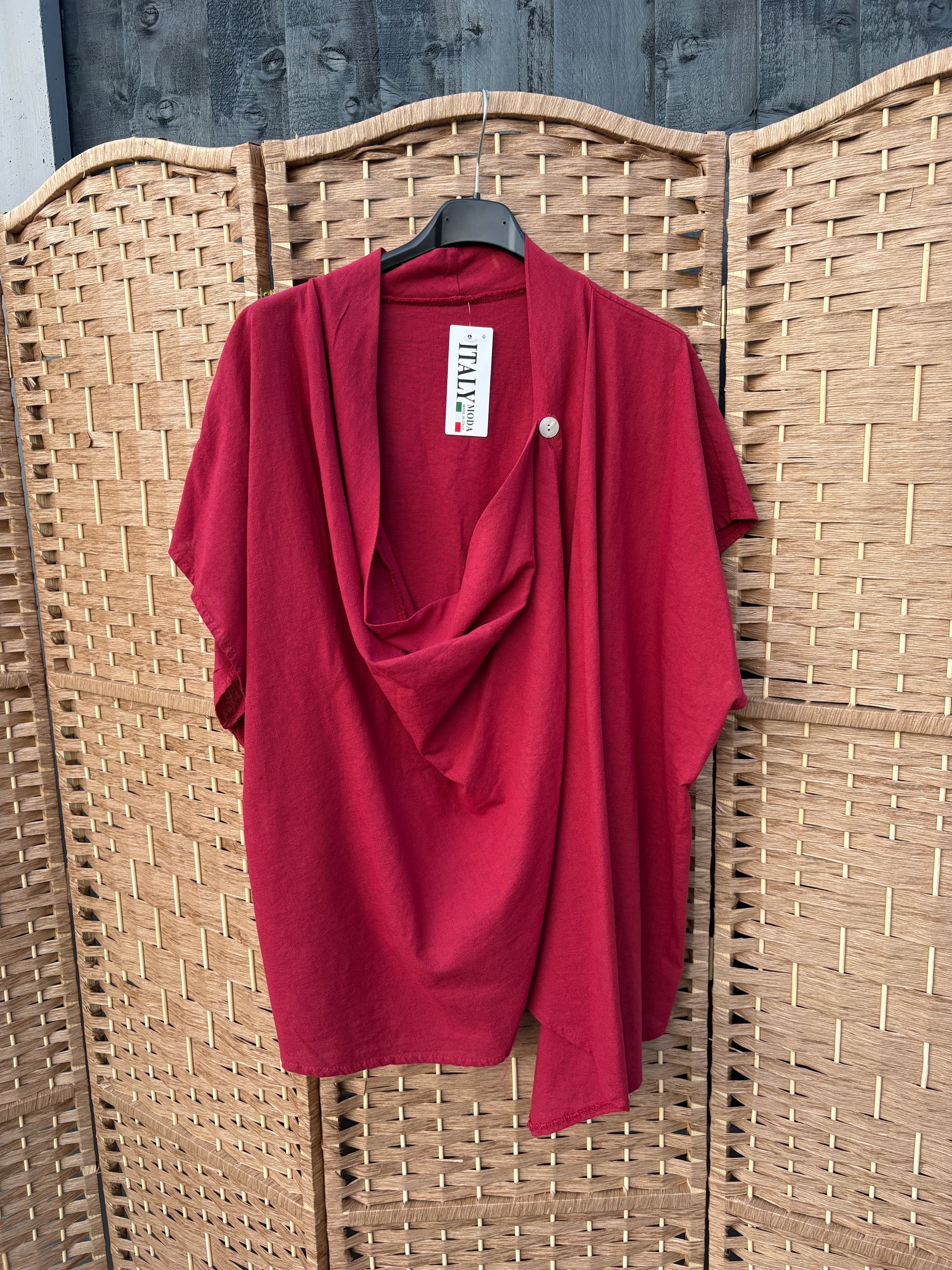 Made in Italy Linen Blend Drape Top Various Colours