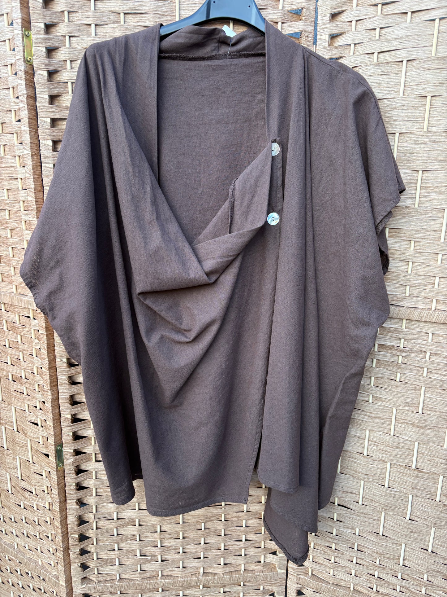 Made in Italy Linen Blend Drape Top Various Colours
