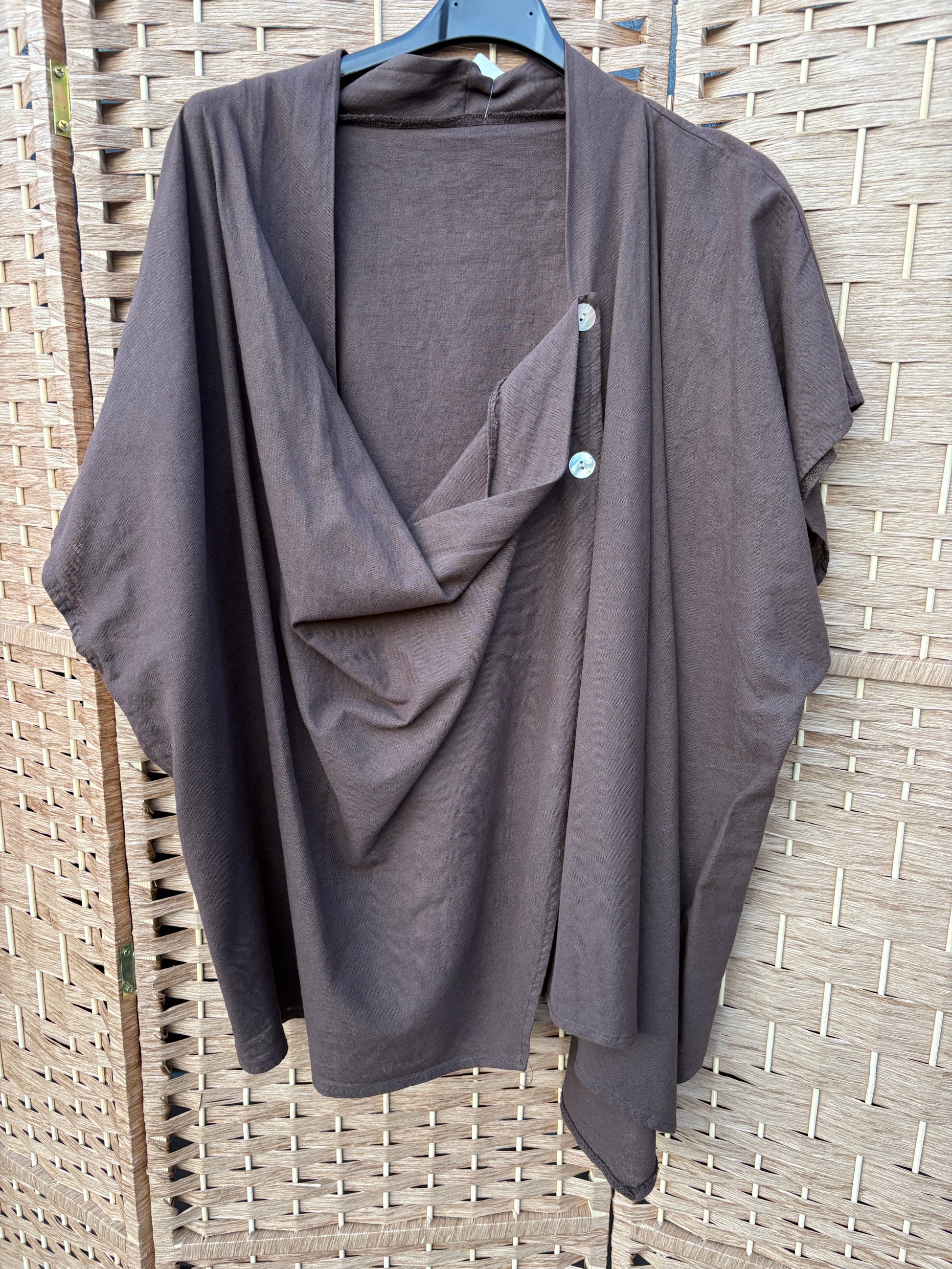 Made in Italy Linen Blend Drape Top Various Colours