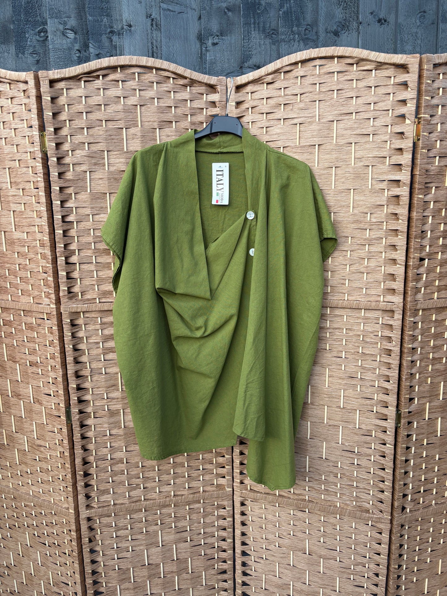 Made in Italy Linen Blend Drape Top Various Colours