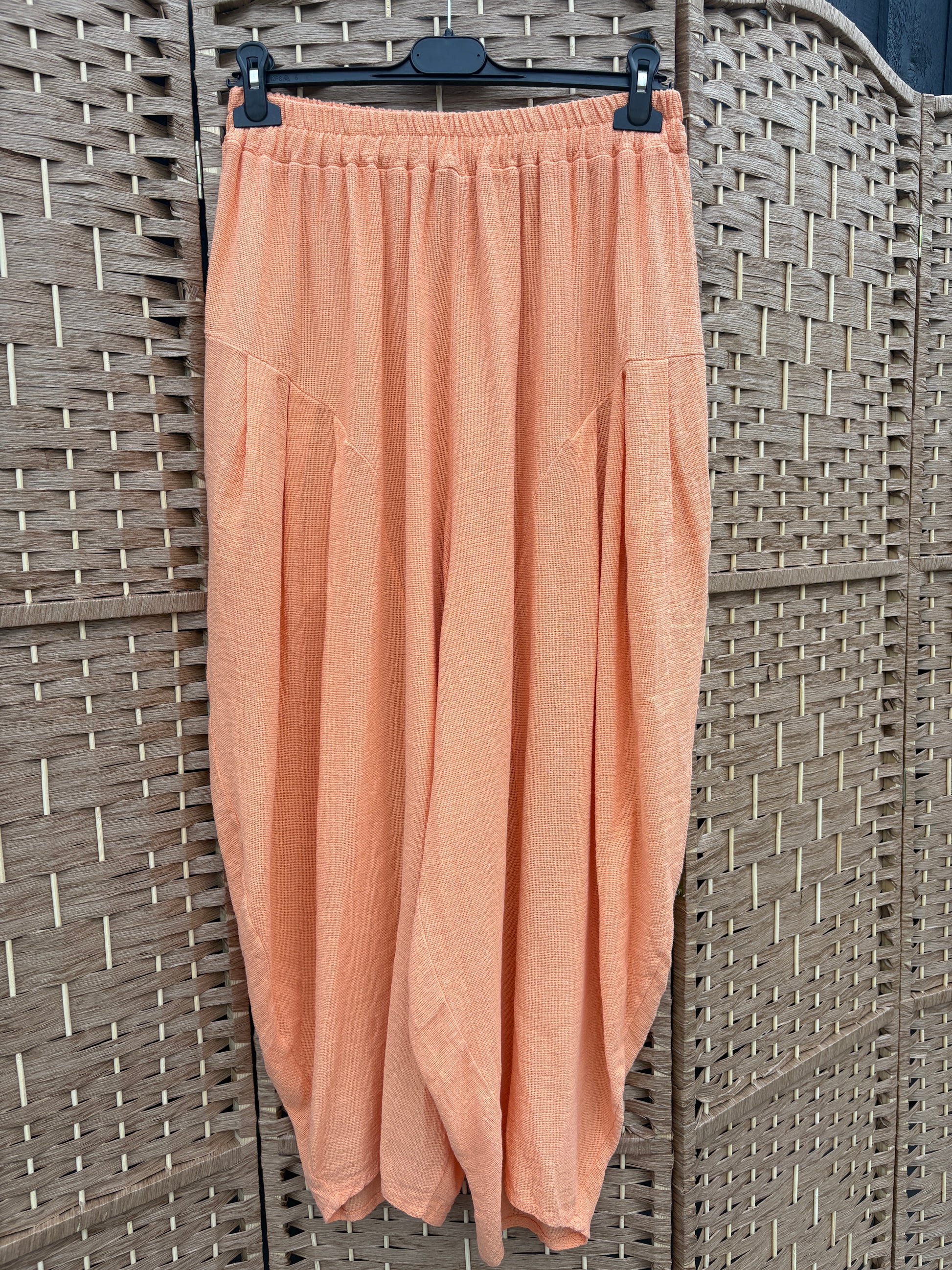 Made in Italy Milano Barrel Shaped Cocoon Trousers (Summer Hopsack)