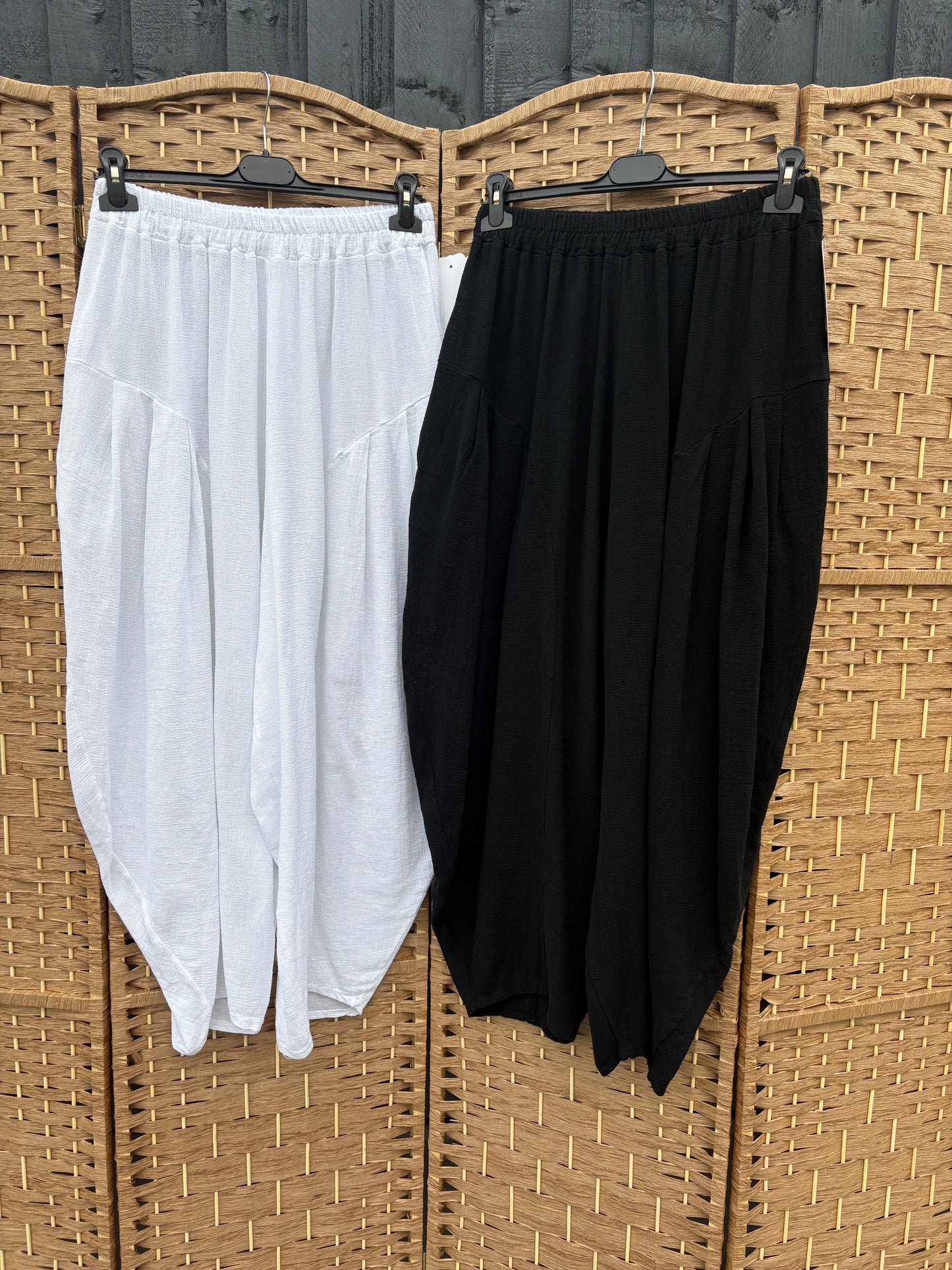 Made in Italy Milano Barrel Shaped Cocoon Trousers (Summer Hopsack)