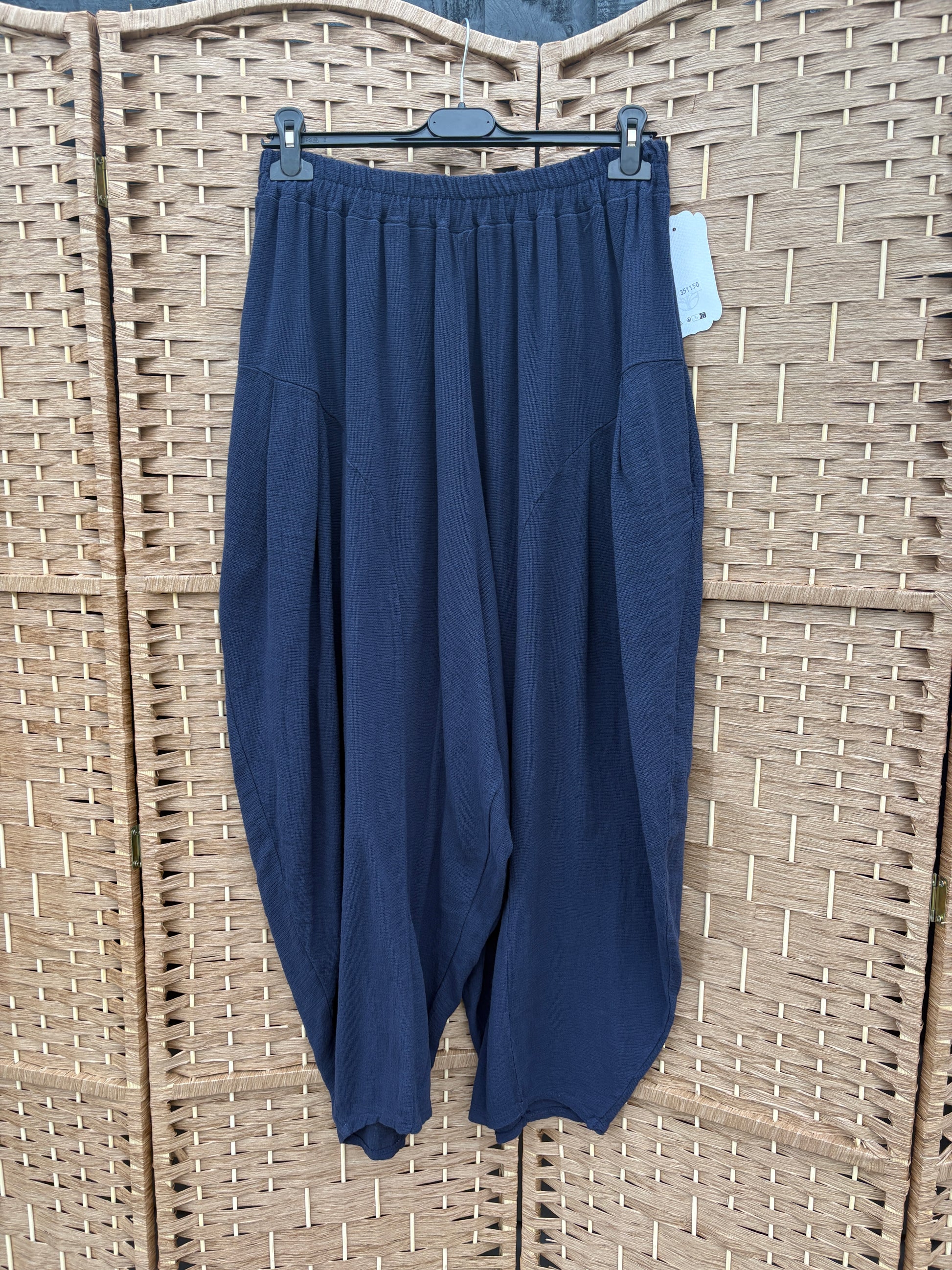 Made in Italy Milano Barrel Shaped Cocoon Trousers (Summer Hopsack)