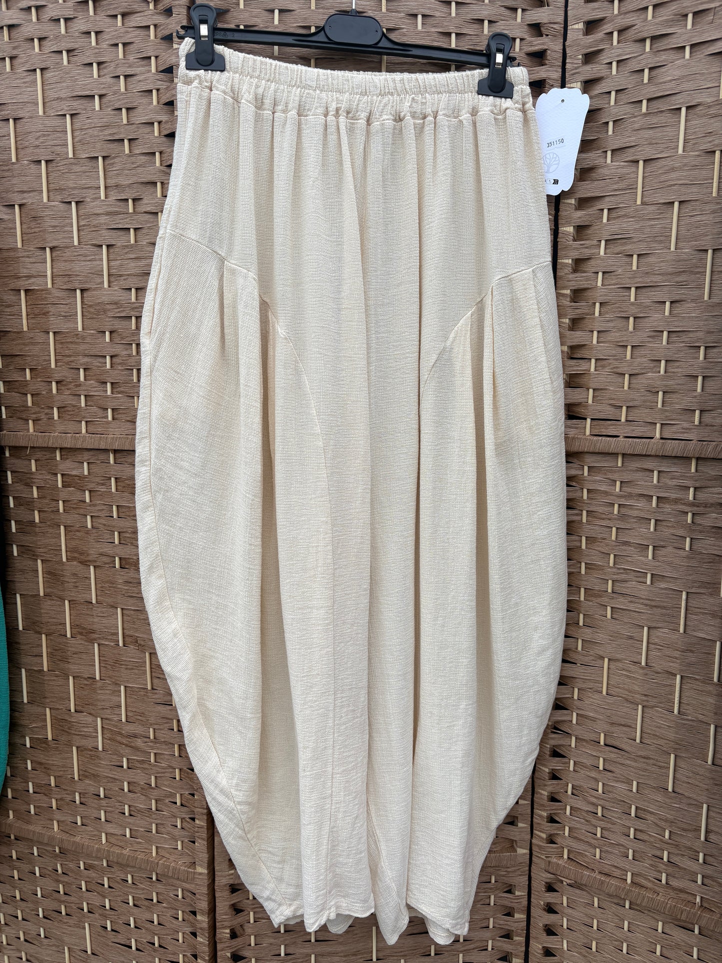 Made in Italy Milano Barrel Shaped Cocoon Trousers (Summer Hopsack)