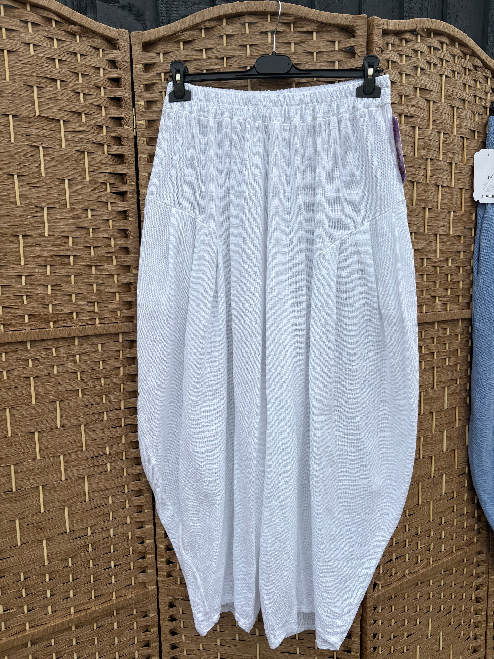 Made in Italy Milano Barrel Shaped Cocoon Trousers (Summer Hopsack)