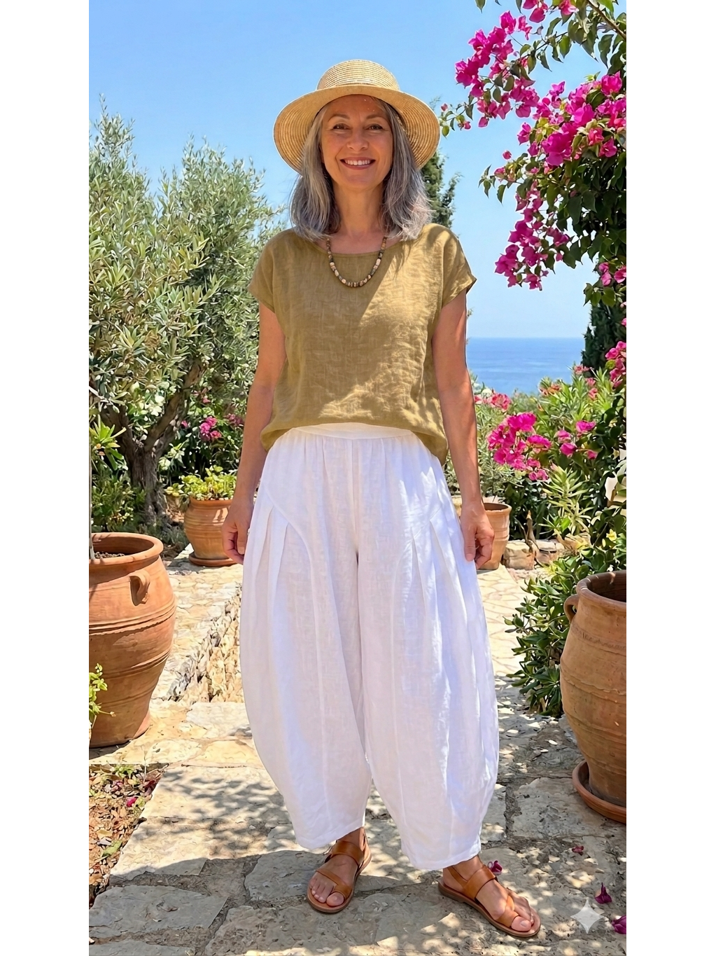 Made in Italy Milano Barrel Shaped Cocoon Trousers (Summer Jacquard)