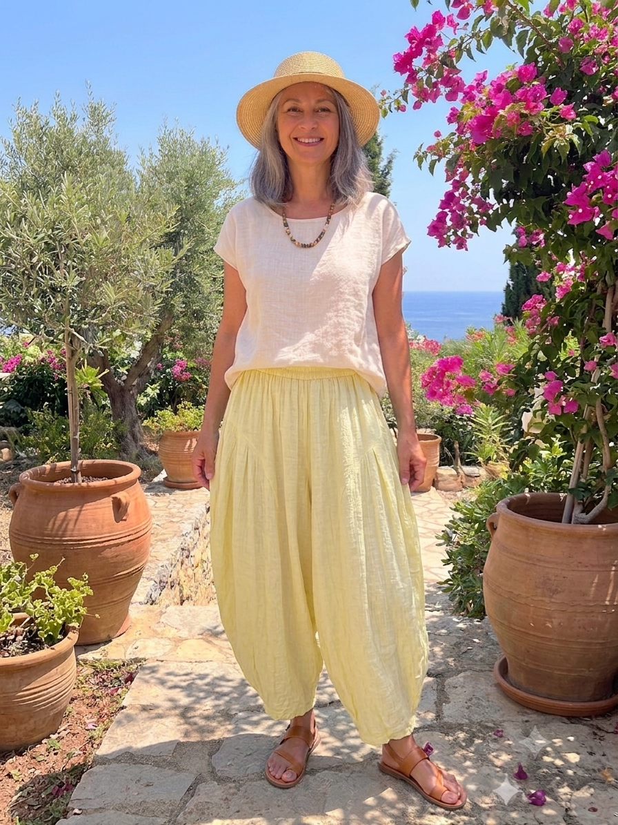 Made in Italy Milano Barrel Shaped Cocoon Trousers (Summer Jacquard)