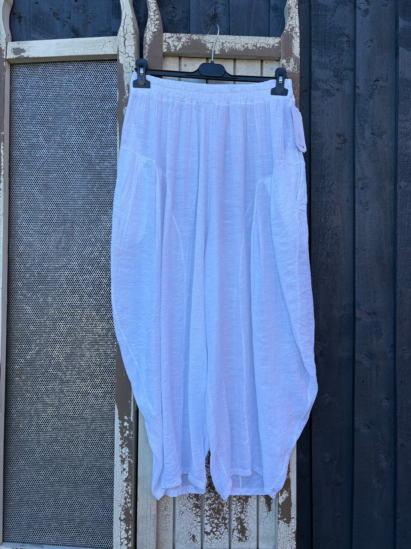 Made in Italy Milano Barrel Shaped Cocoon Trousers (Summer Jacquard)
