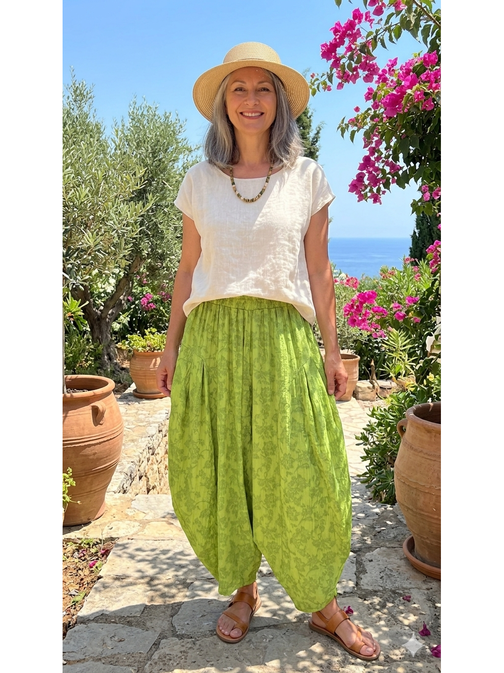 Made in Italy Milano Barrel Shaped Cocoon Trousers (Summer Jacquard)