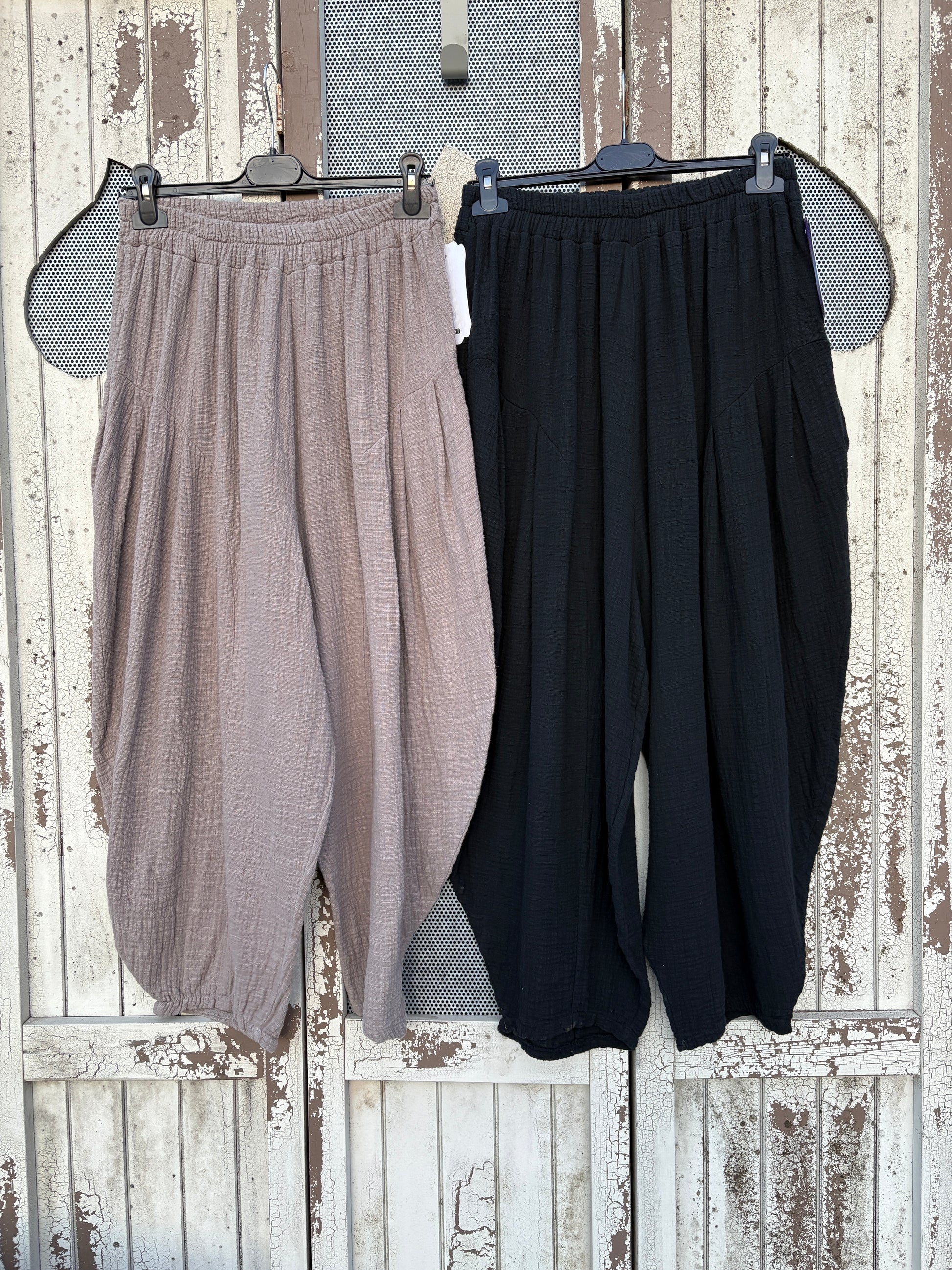 Made in Italy Milano Barrel Shaped Cocoon Trousers (Summer Pillow Cotton)