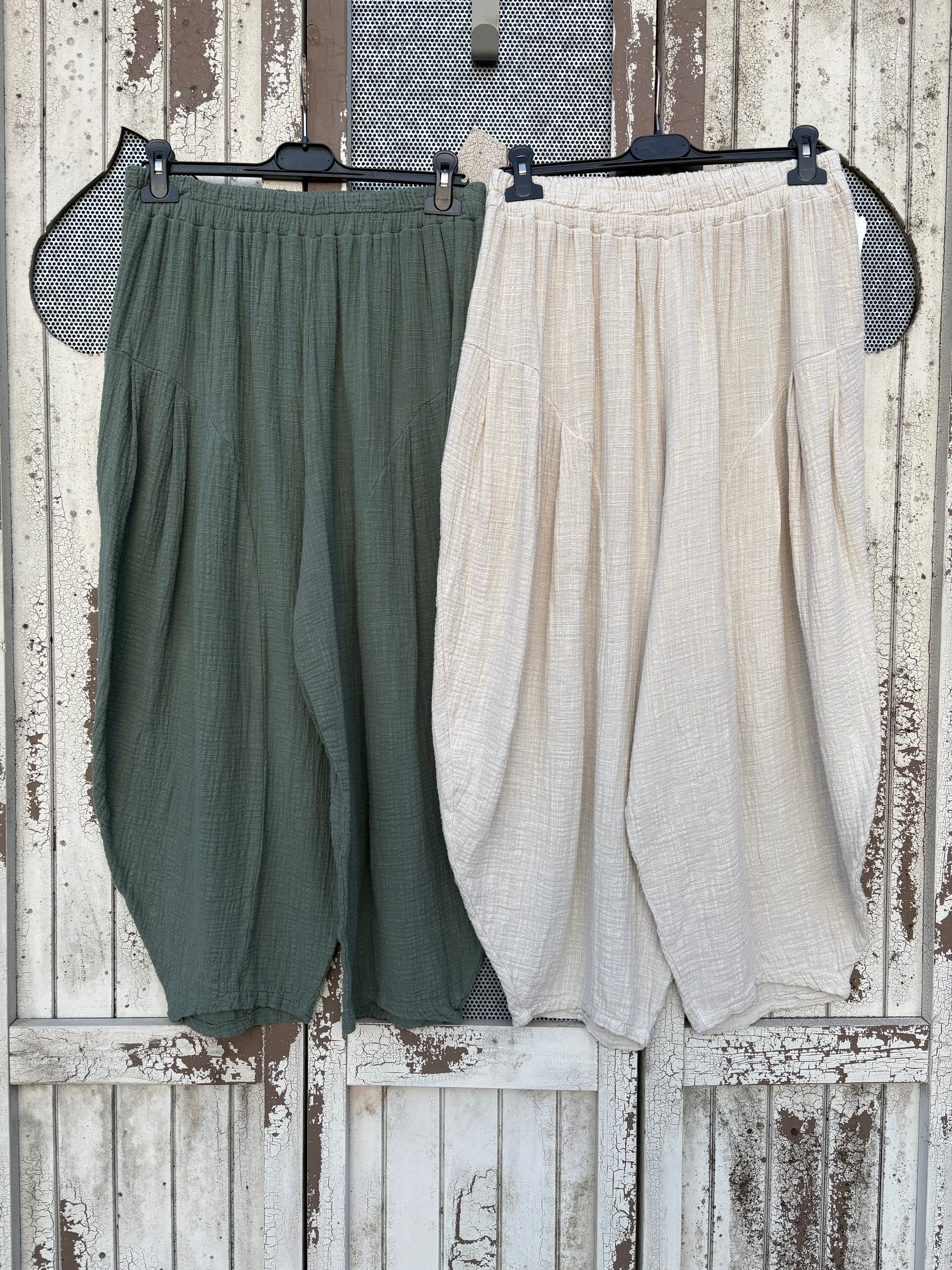 Made in Italy Milano Barrel Shaped Cocoon Trousers (Summer Pillow Cotton)