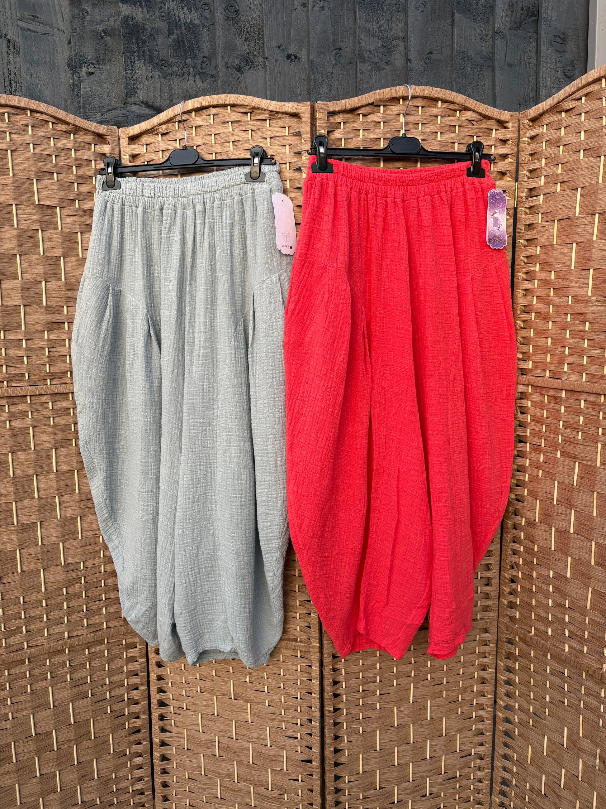 Made in Italy Milano Barrel Shaped Cocoon Trousers (Summer Pillow Cotton)