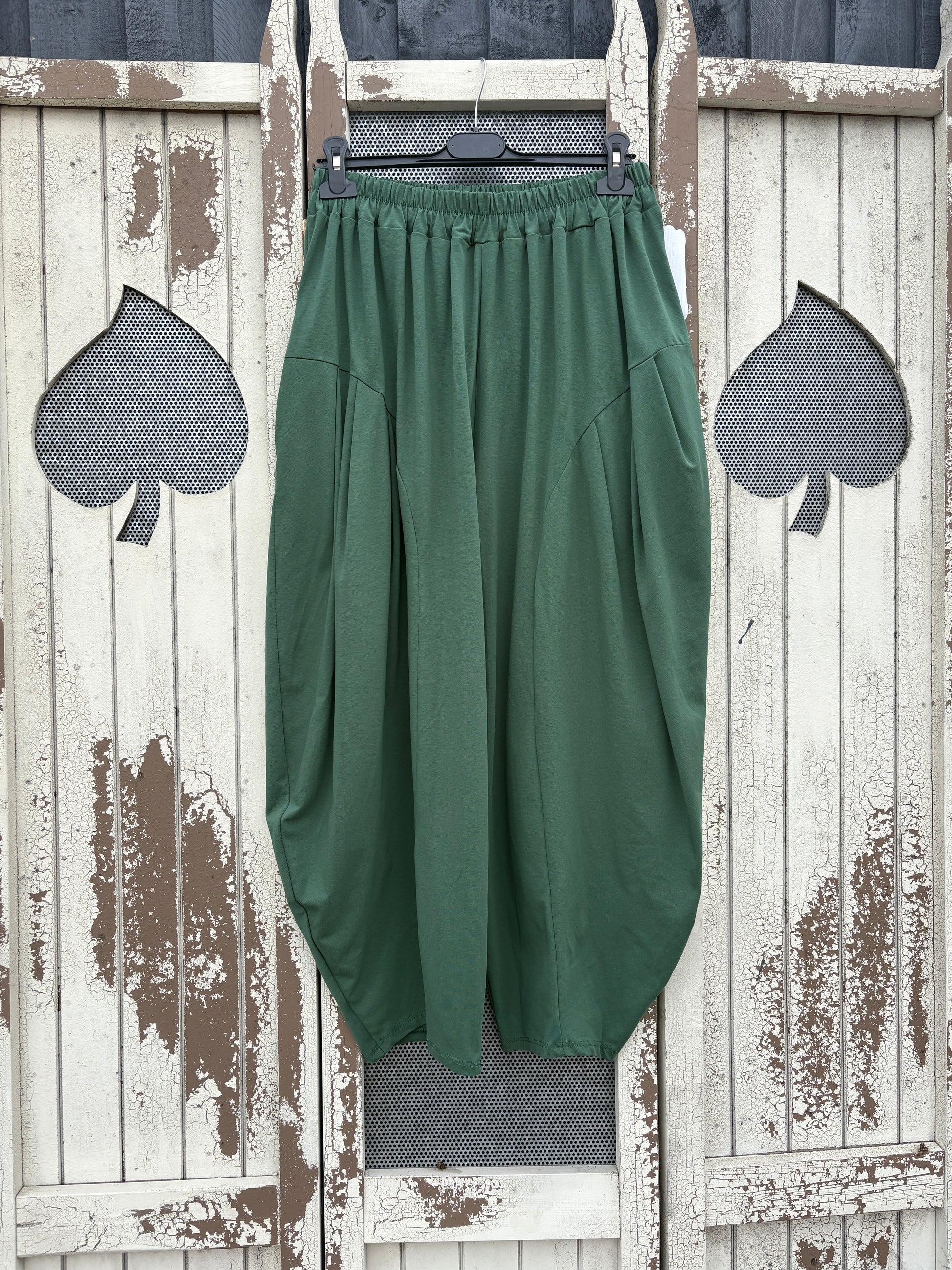 Made in Italy Milano Barrel Style Jersey Cocoon Trousers Various Colours