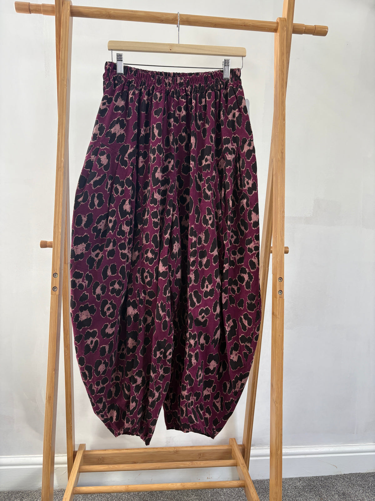 Made in Italy Milano Needlecord Barrel Leg Cocoon Trousers Various Colours Animal Print