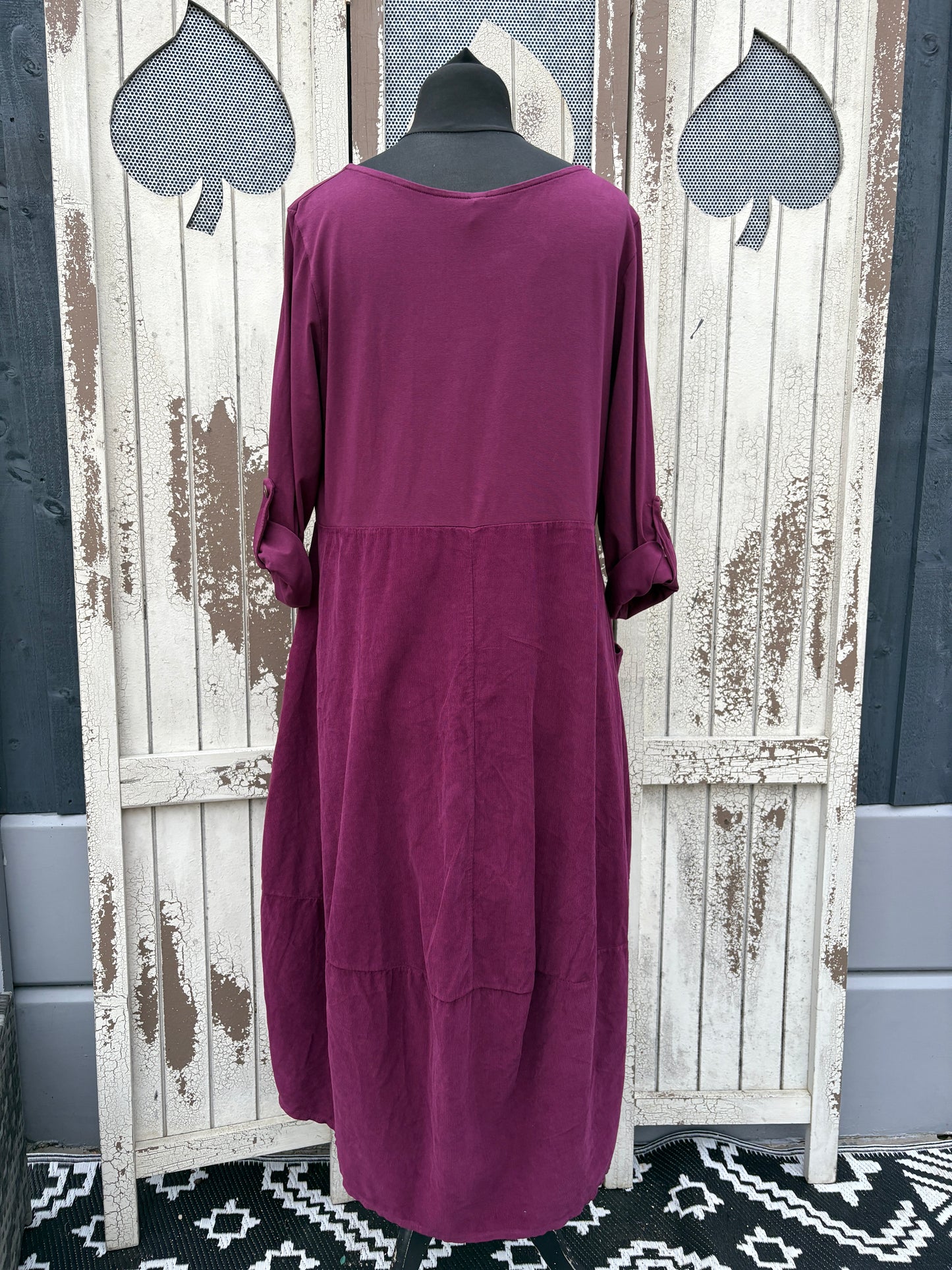 Made in Italy Needlecord Cocoon Dress Various Colours