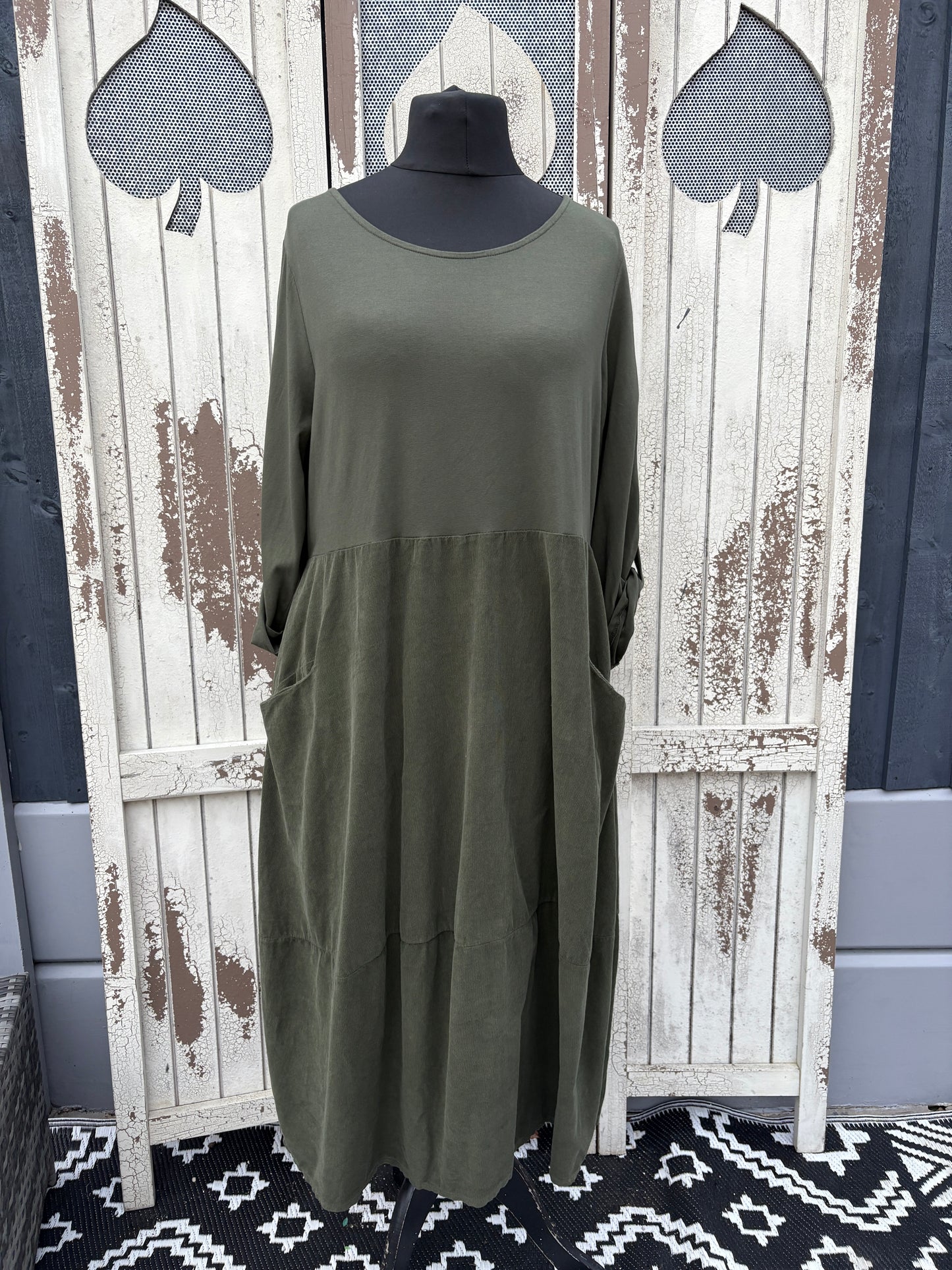 Made in Italy Needlecord Cocoon Dress Various Colours