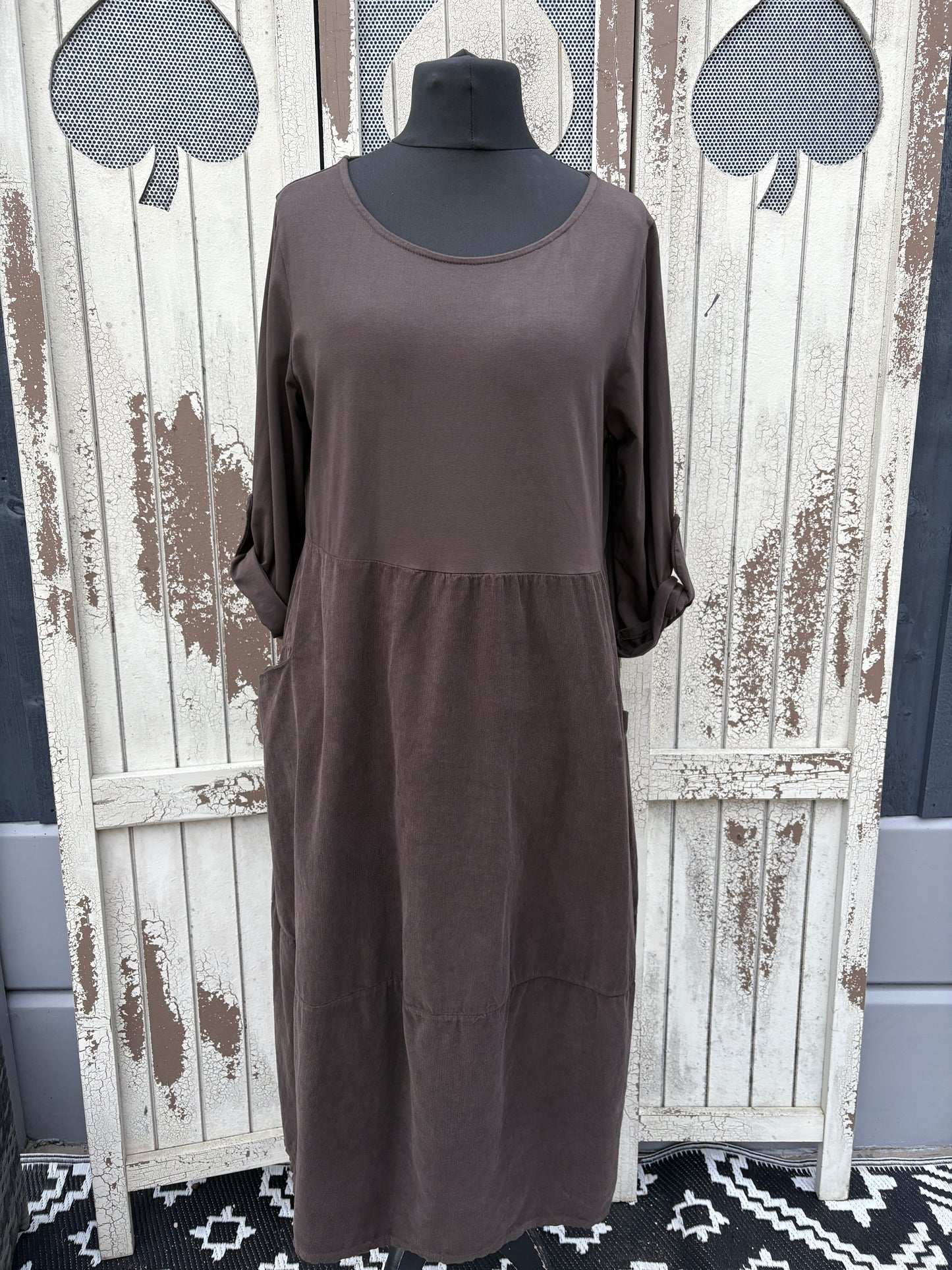 Made in Italy Needlecord Cocoon Dress Various Colours