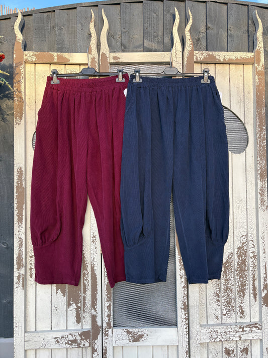Made in Italy Needlecord Cocoon Joggers/Trousers - Various Colours