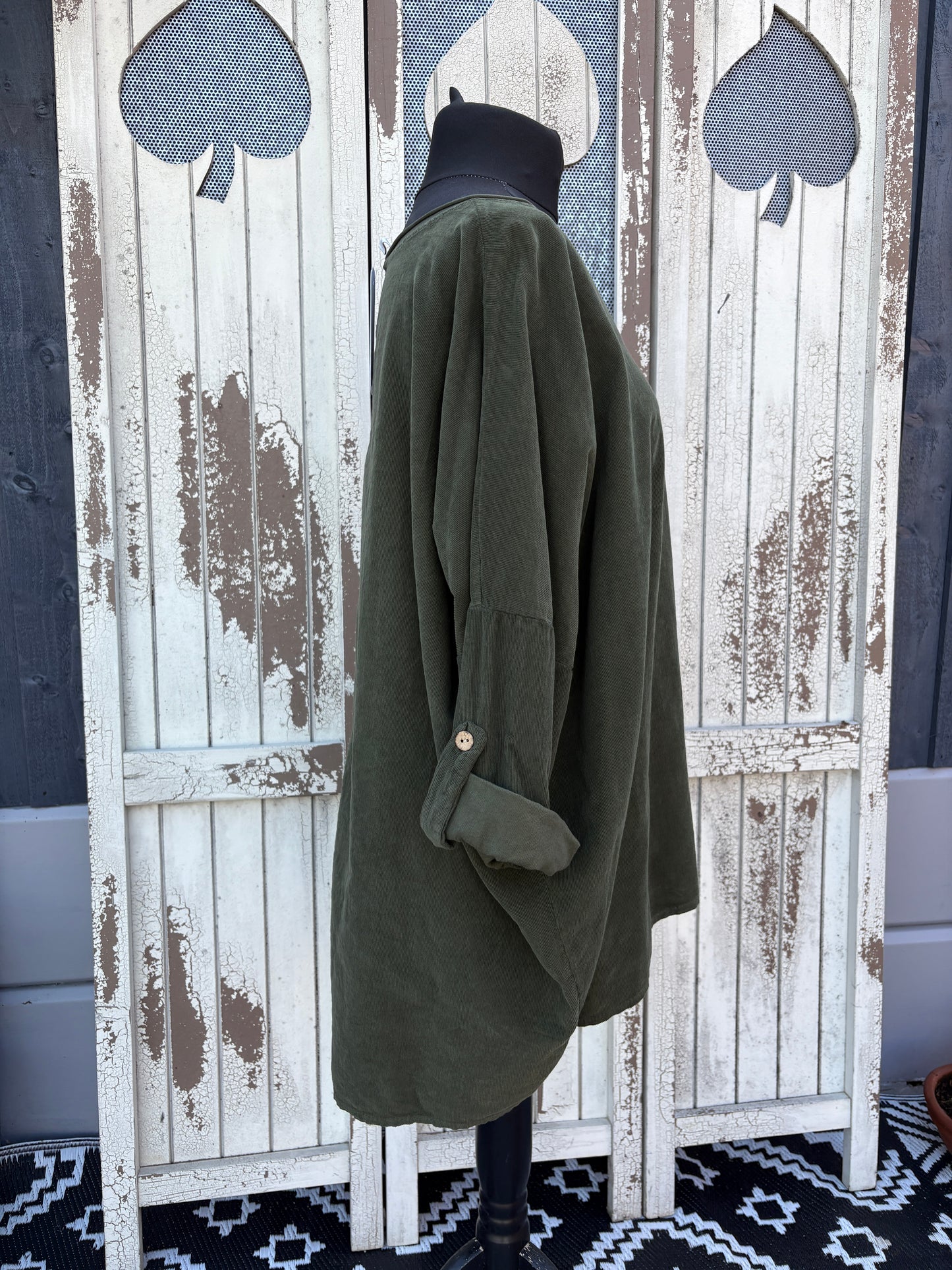 Made in Italy Needlecord Dipped Back Top Various Colours