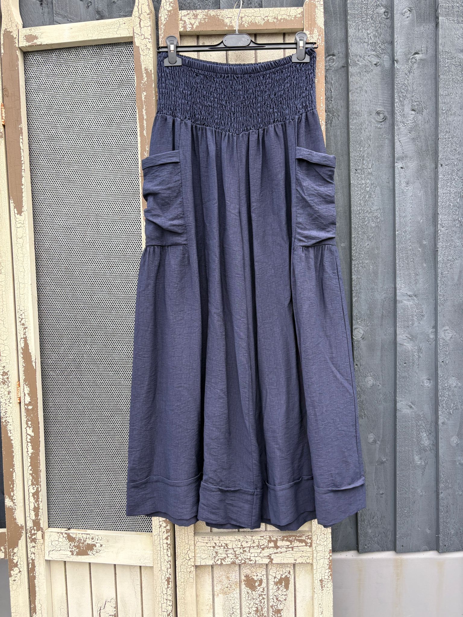 Made in Italy Palazzo Trousers with Cuffed Hem – Nautical-Inspired Various Colours