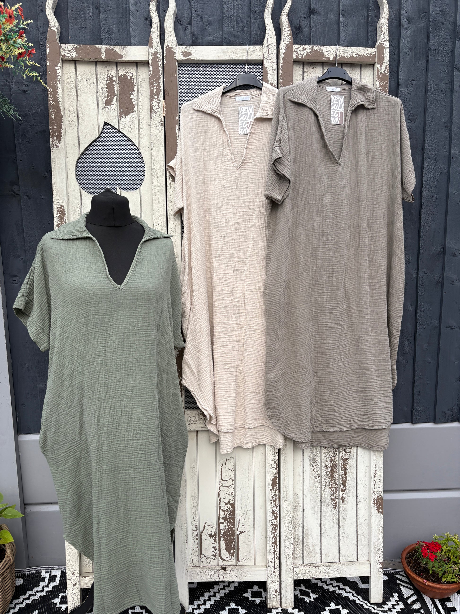 Made in Italy Pillow Cotton Shirt Dress Various Colours