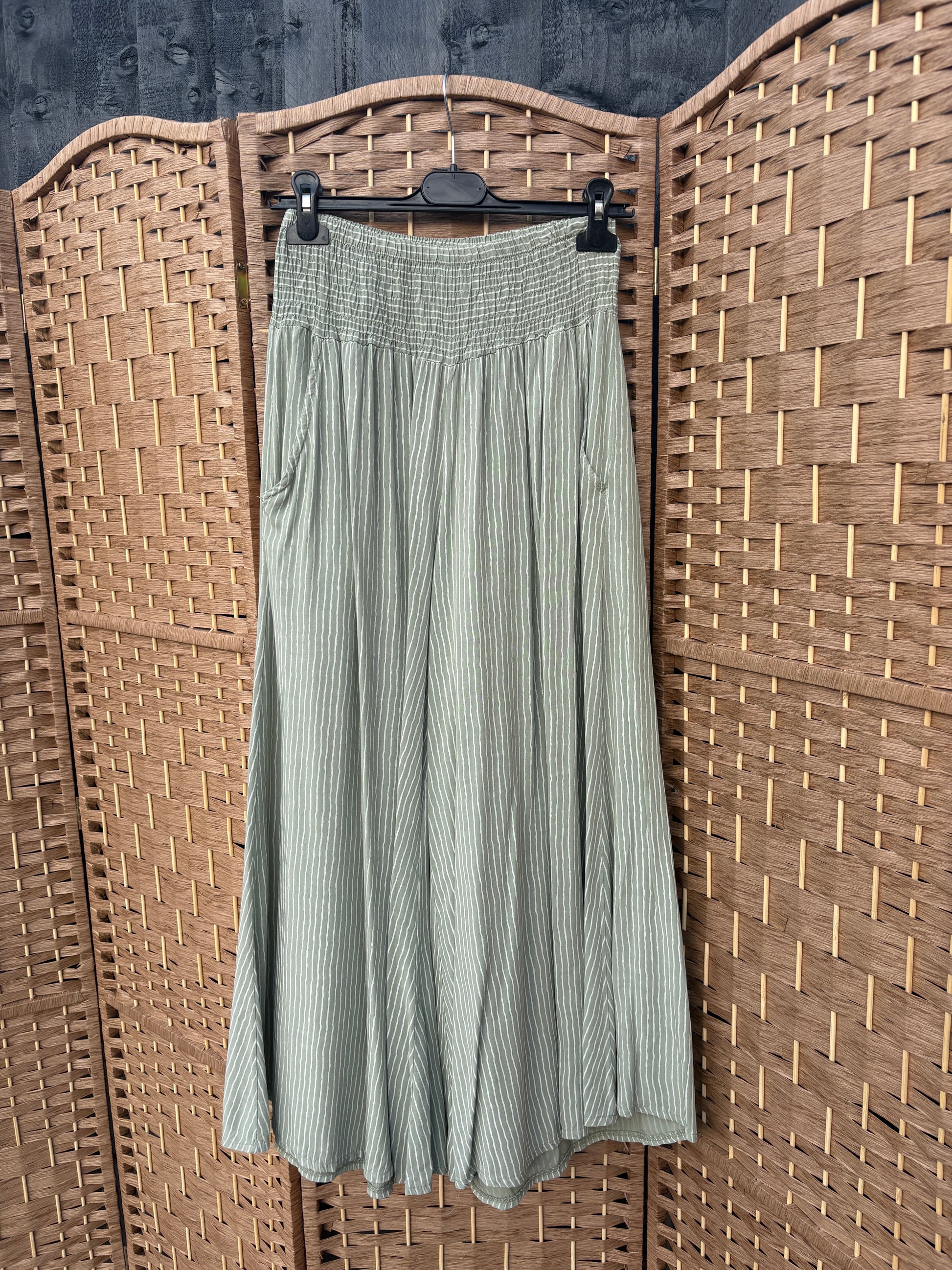 Made in Italy Pinstripe Palazzo Trousers Various Colours