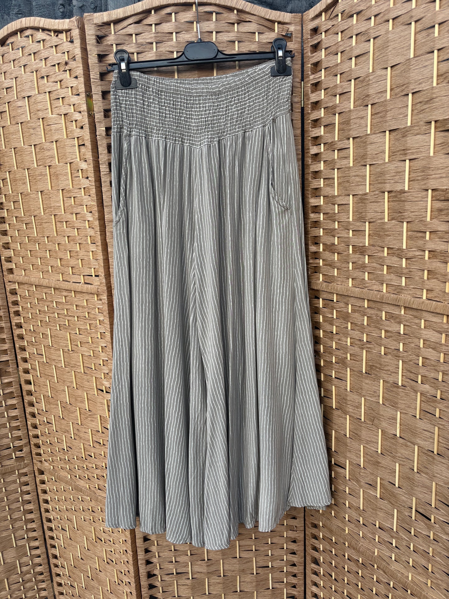 Made in Italy Pinstripe Palazzo Trousers Various Colours