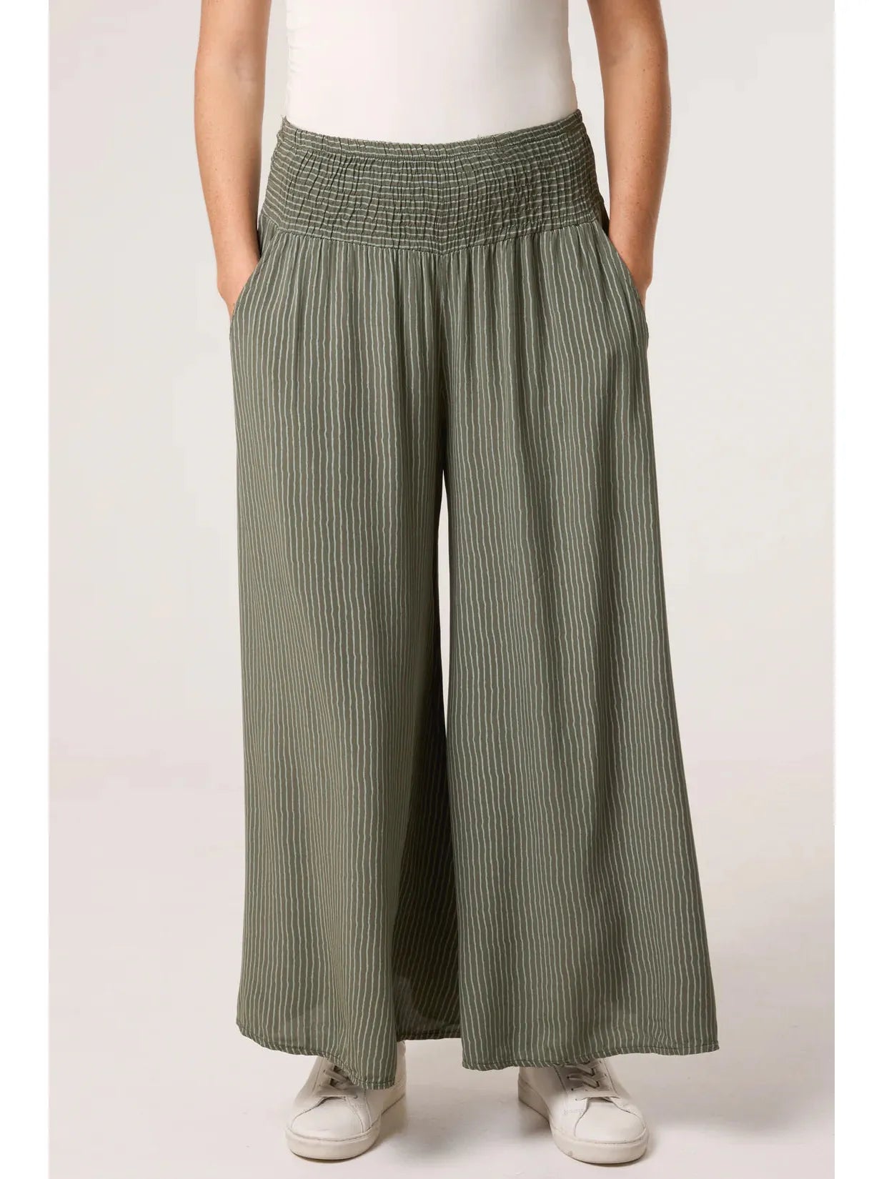 Made in Italy Pinstripe Palazzo Trousers Various Colours