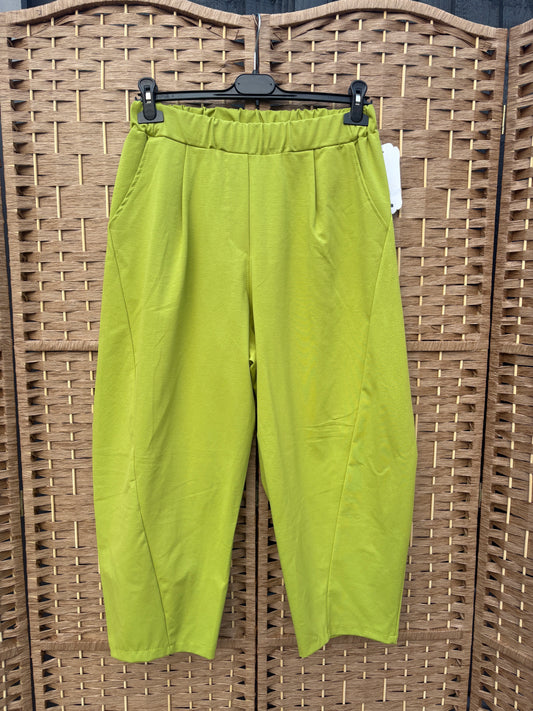 Made in Italy Scuba Barrel Leg Trousers Various Colours