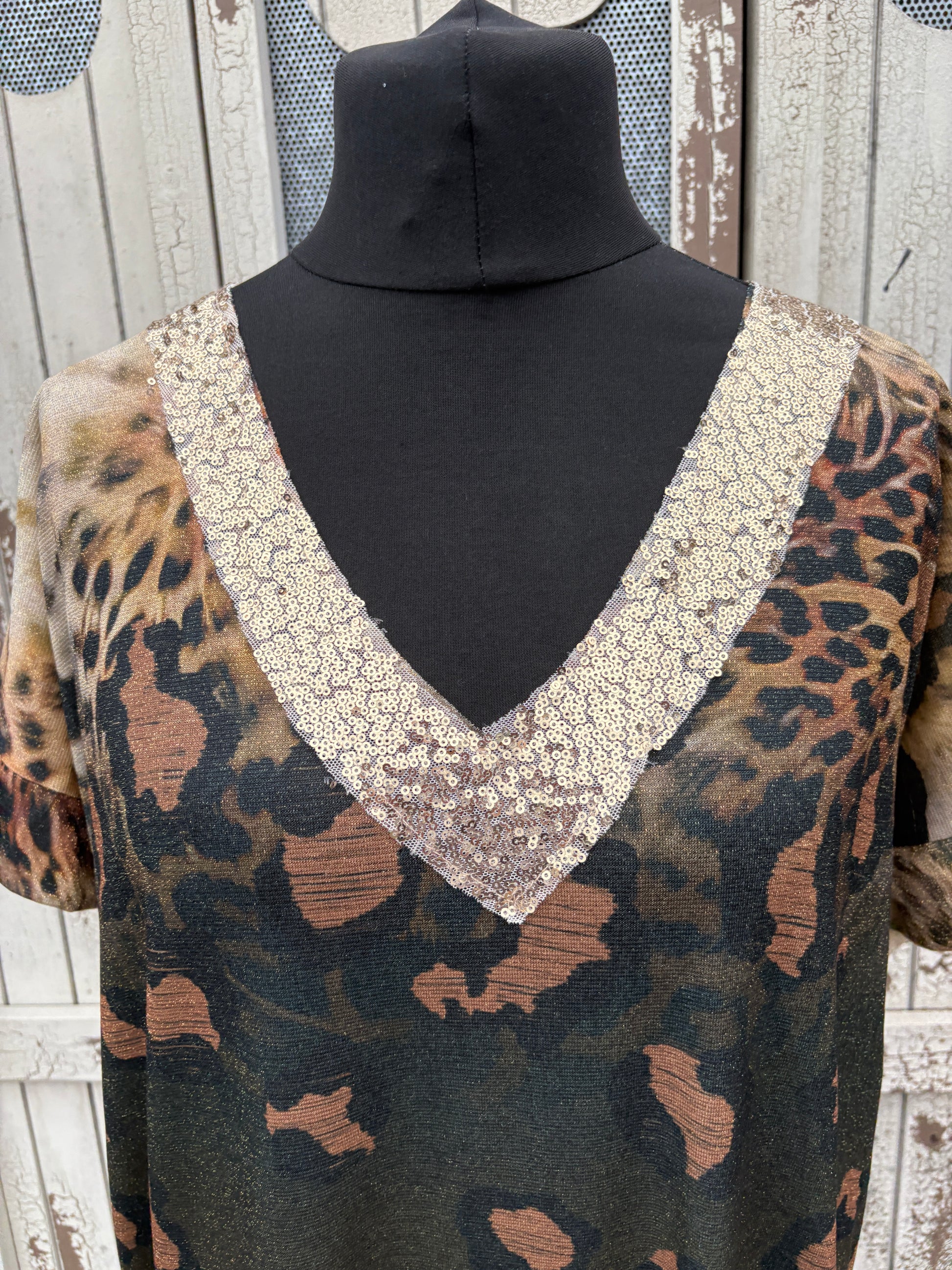 Made in Italy Sequin V Neck Dress – Savannah
