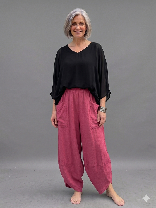 Made in Italy Shelby Cocoon Summer Trousers Various Colours - Lightweight Viscose