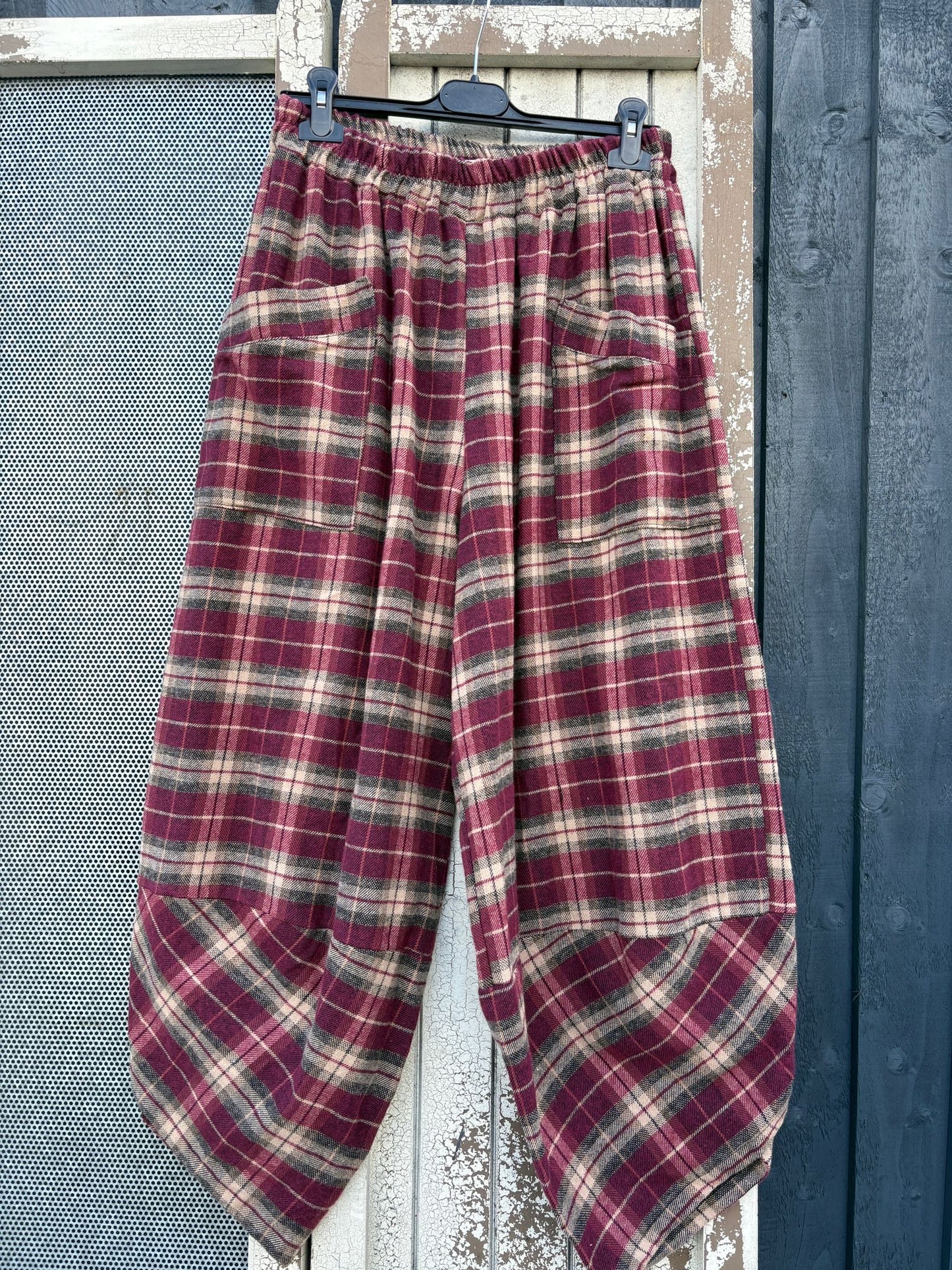 Made in Italy Shelby Plaid Brushed Cotton Trousers - Various Colours