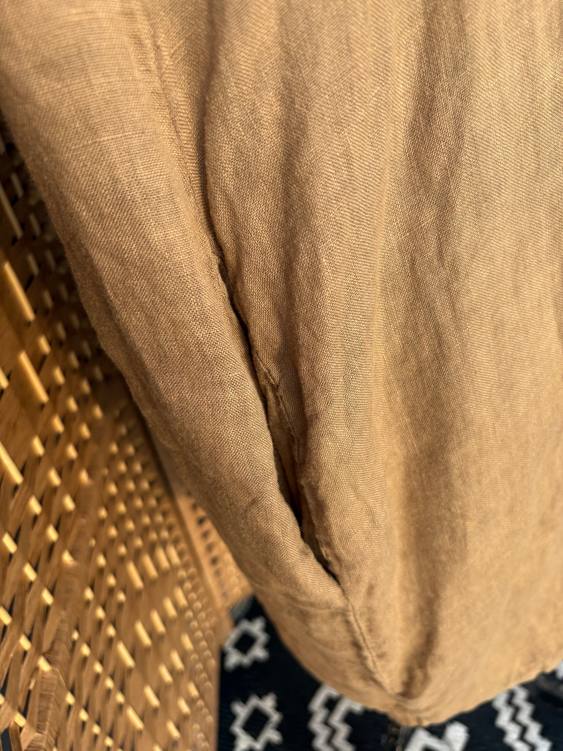 Made in Italy Silk-Frill Linen Cocoon Dress
