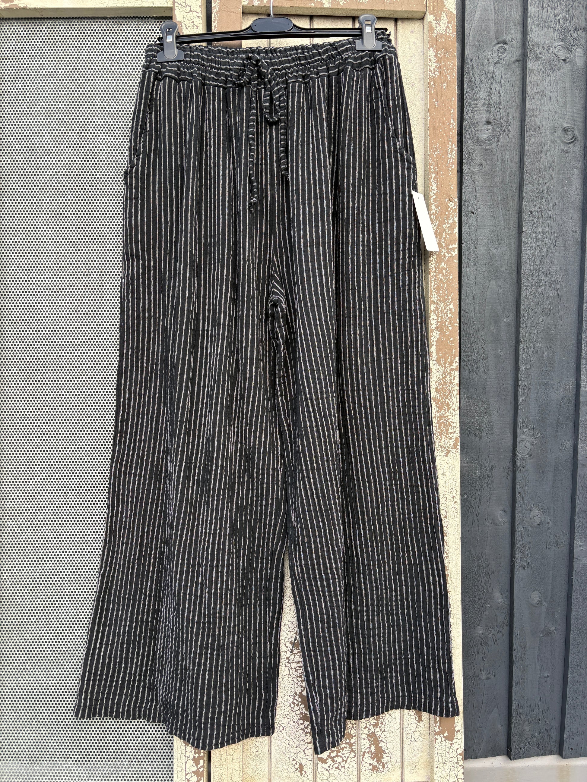 Made in Italy Striped Cotton Summer Trousers
