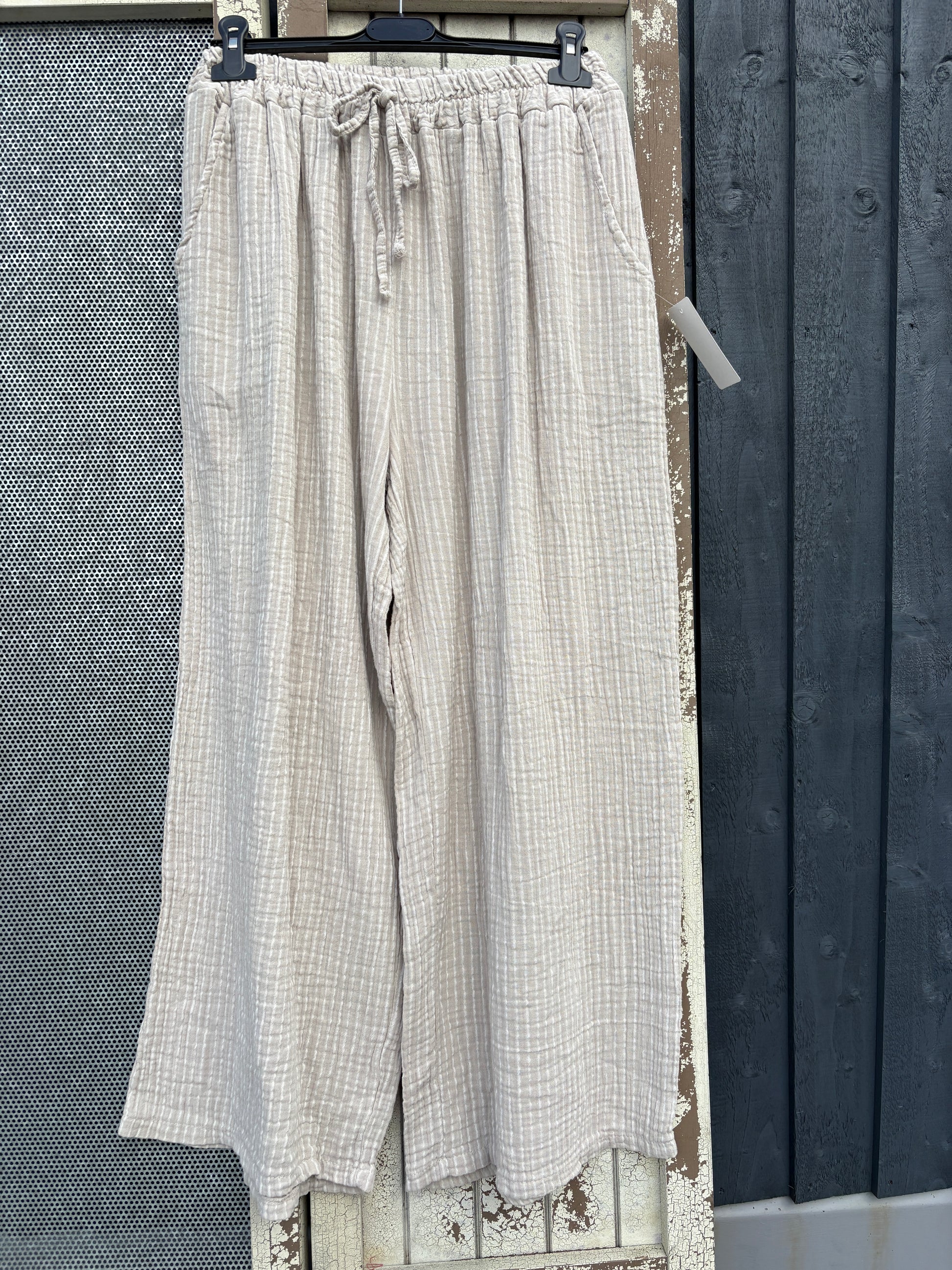Made in Italy Striped Cotton Summer Trousers