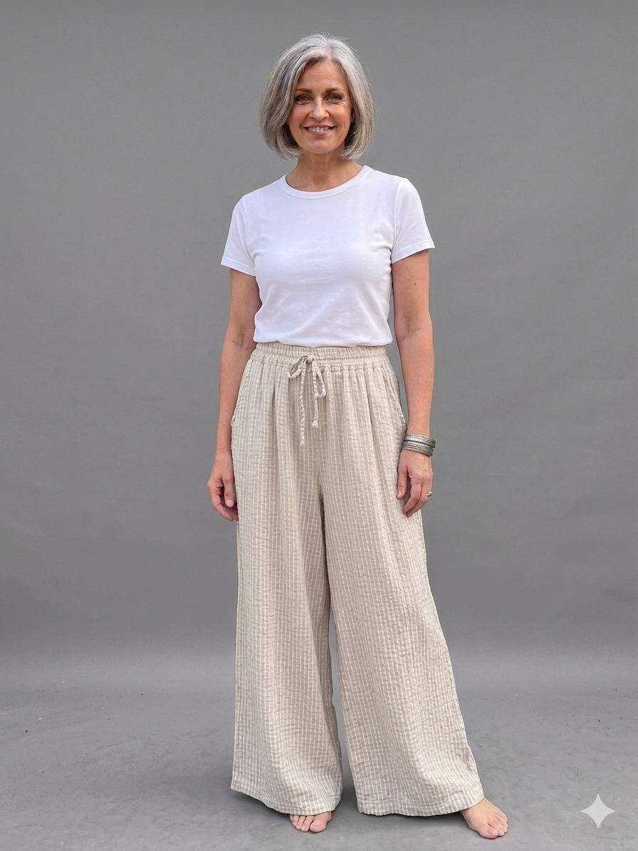 Made in Italy Striped Cotton Summer Trousers