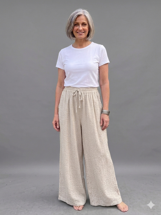 Made in Italy Striped Cotton Summer Trousers