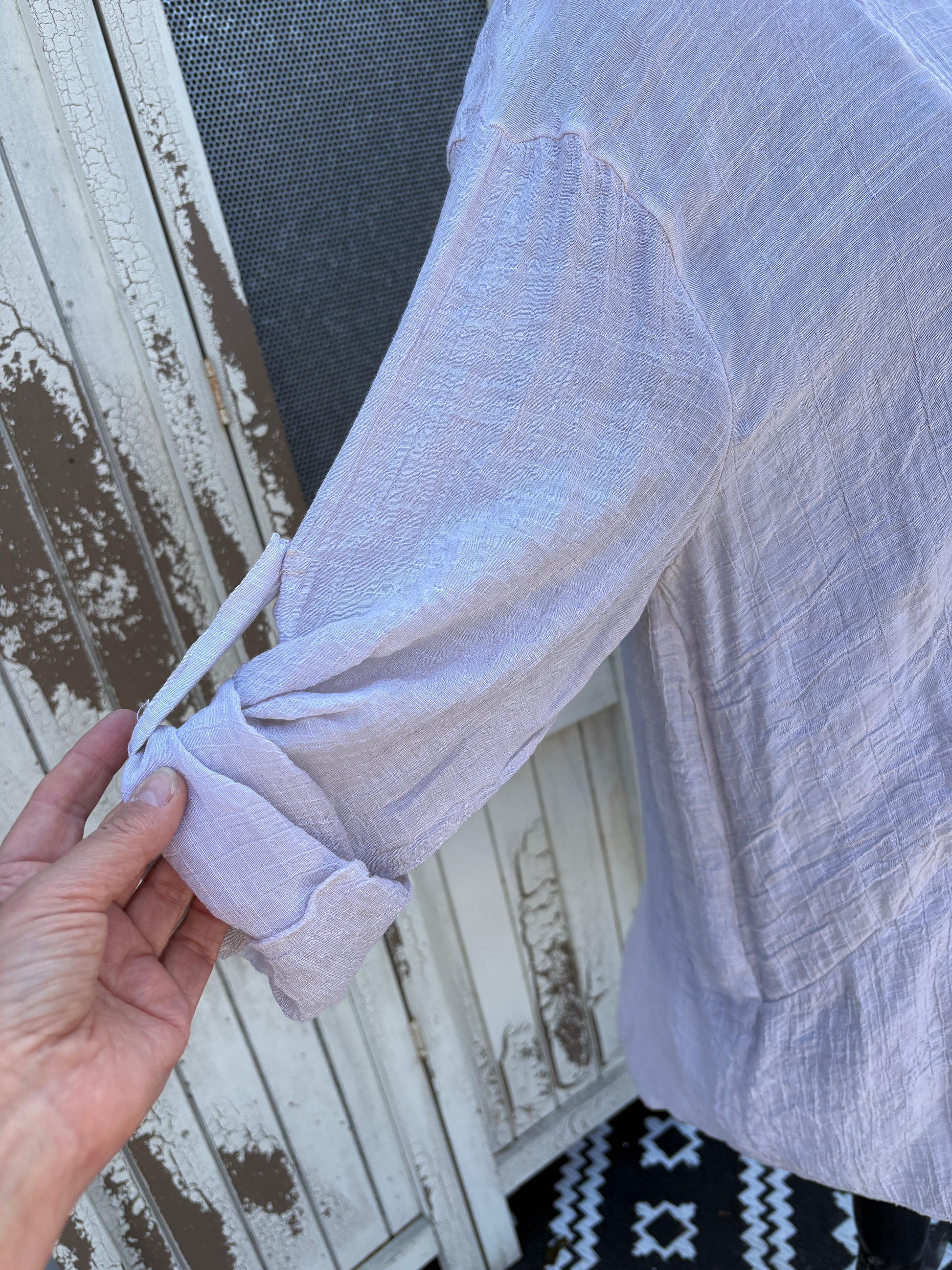 Made in Italy Summer Hi-Lo Shirt - Pink