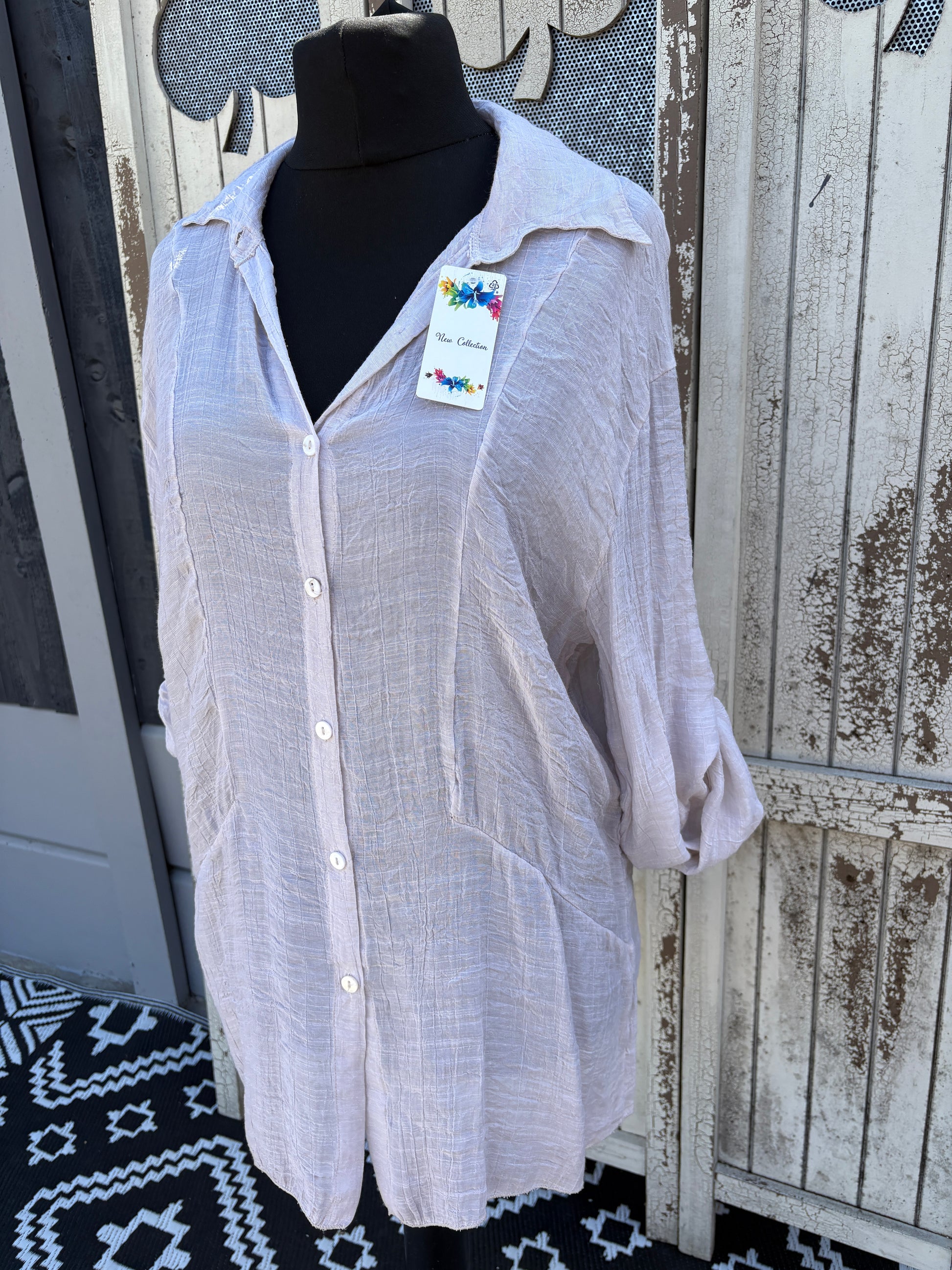 Made in Italy Summer Hi-Lo Shirt - Pink
