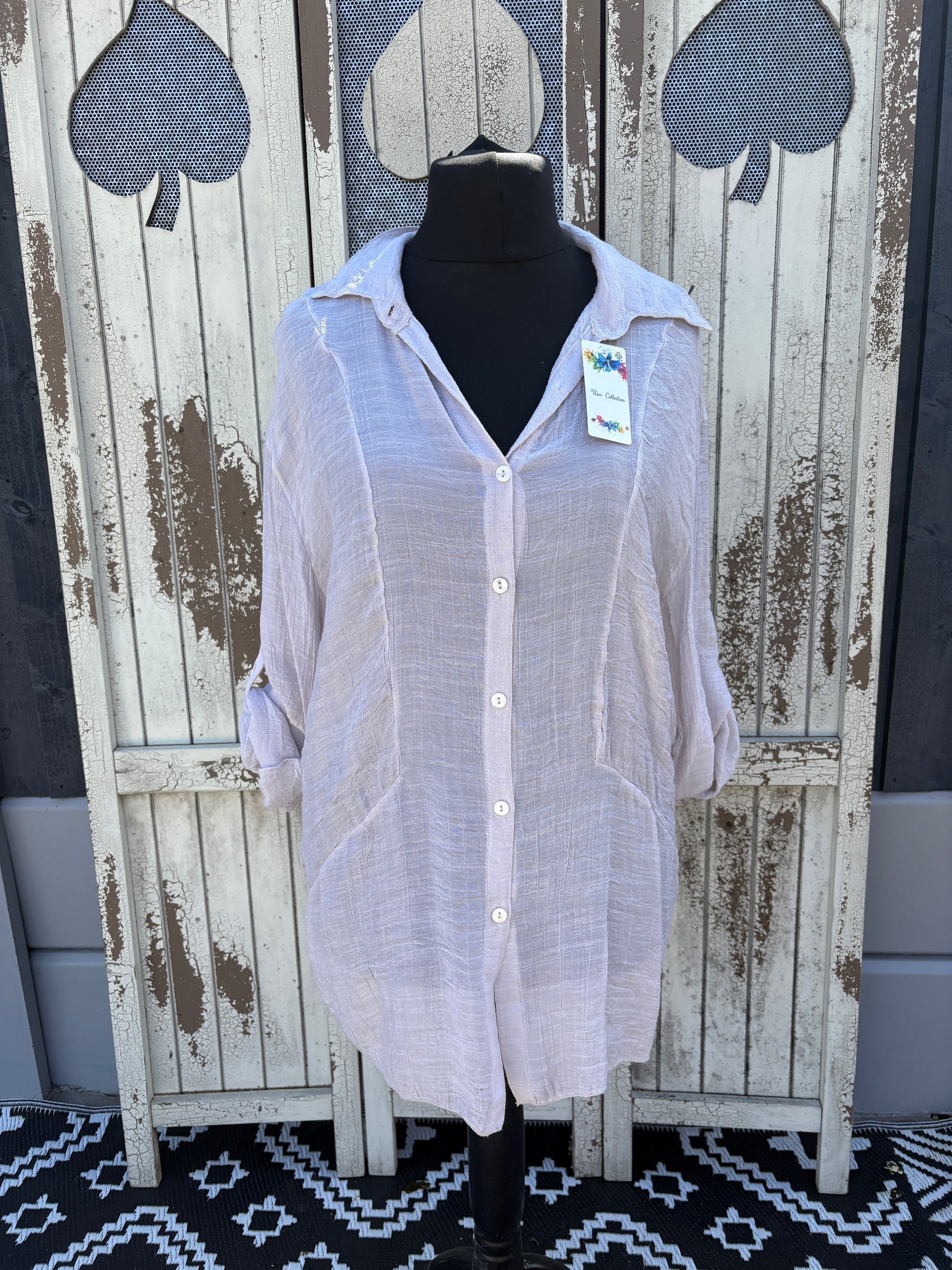 Made in Italy Summer Hi-Lo Shirt - Pink