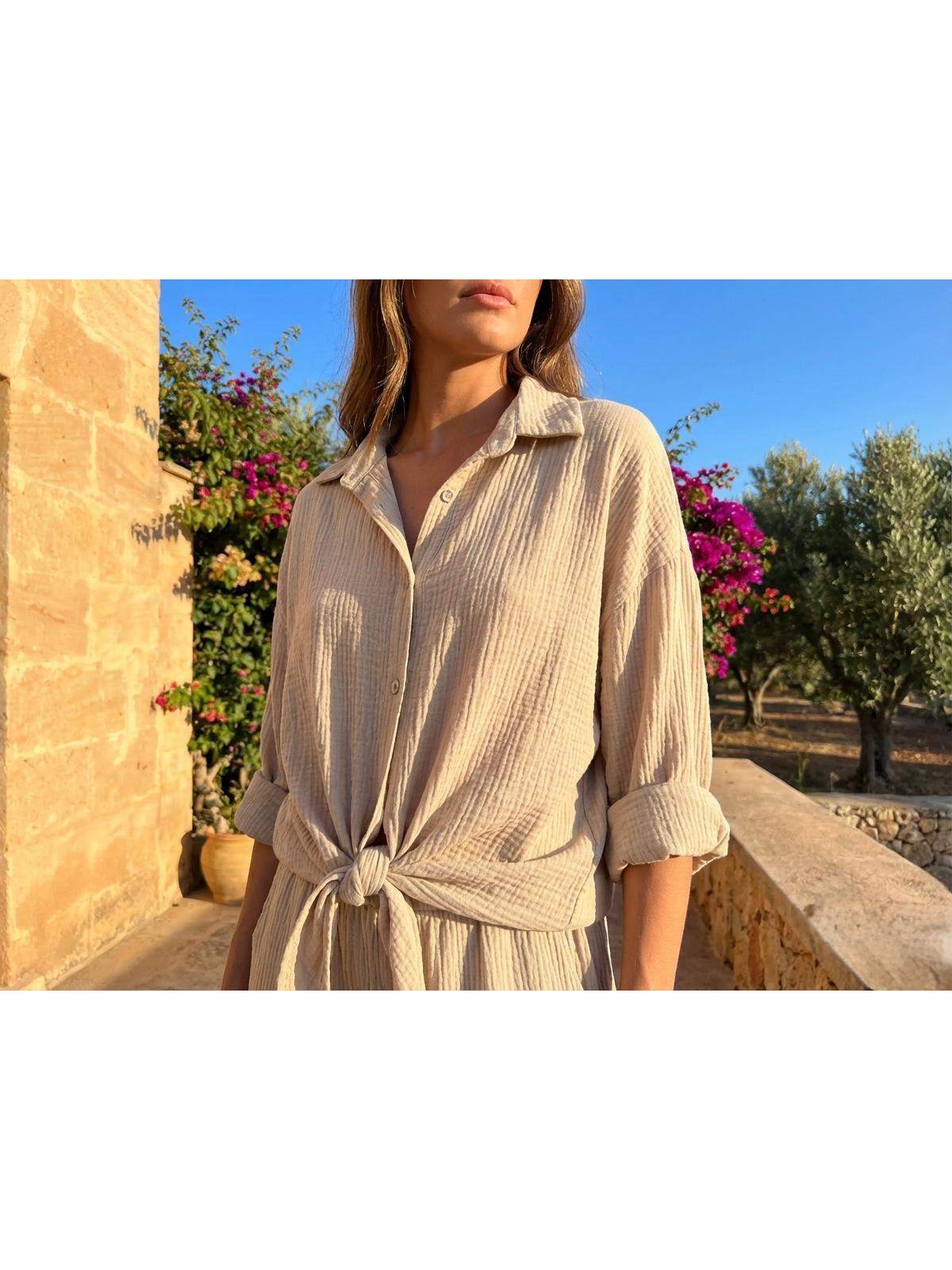 Made in Italy Tie Front Shirt Various Colours