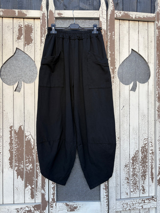 Made in Italy Tulip Leg Cocoon Trousers Various Colours - Sweatshirt Fabric