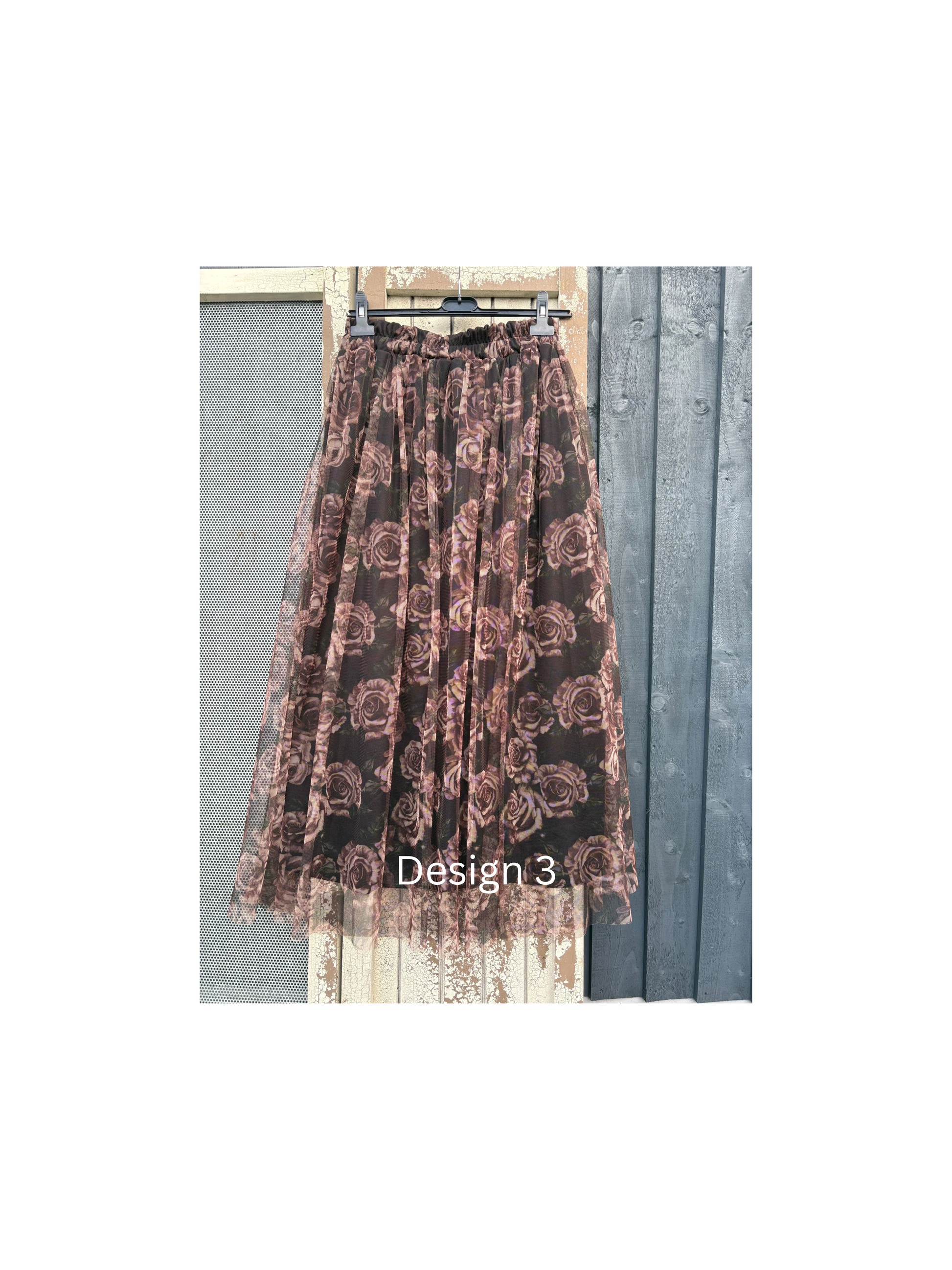 Made in Italy Tulle Printed Skirt - Various Prints