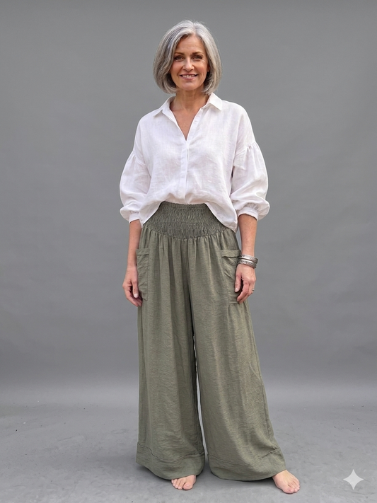 Made in Italy Wide Leg Palazzo Trousers Various Colours