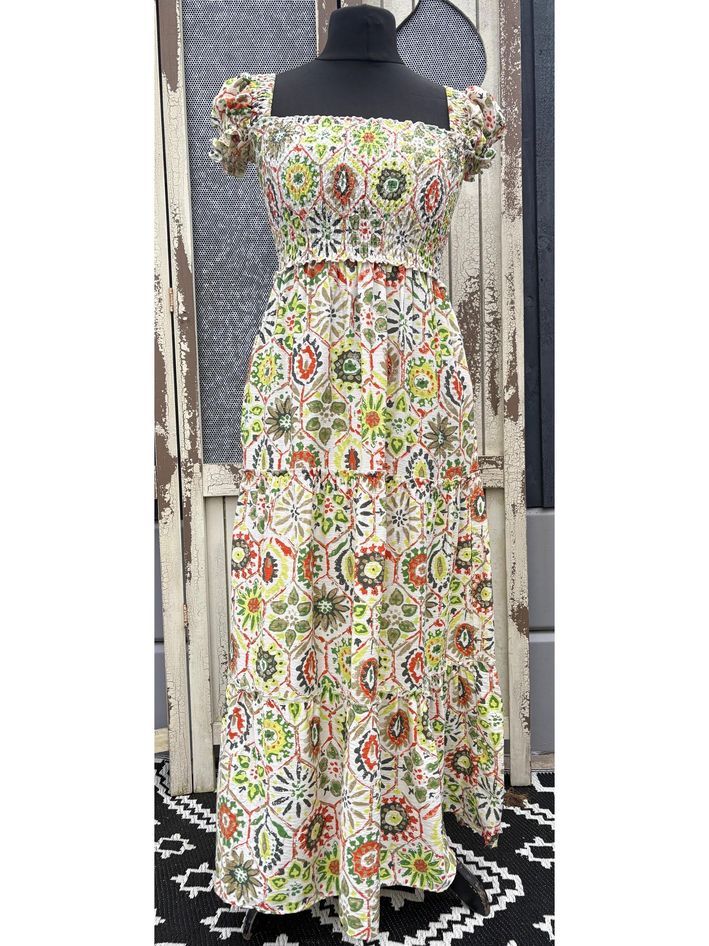 Sienna Block Print Maxi Dress Various Colours