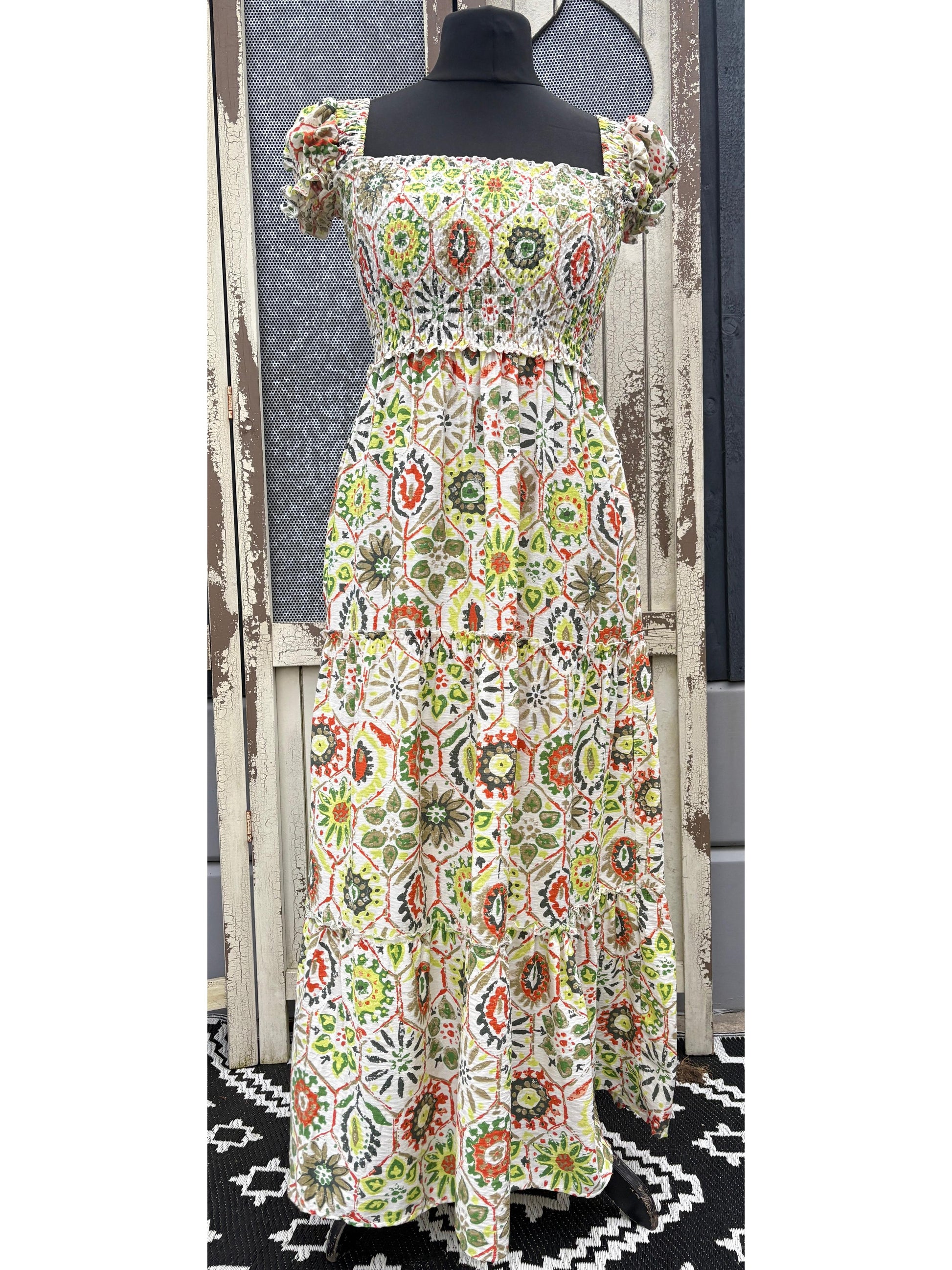 Sienna Block Print Maxi Dress Various Colours